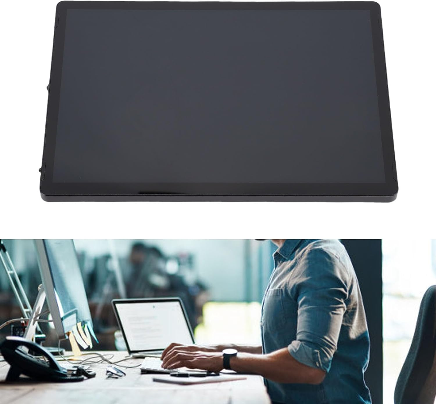 11Inch Portable Monitor, 2160X1440 FHD USB C HDMI Second External Monitor, Ultra Slim IPS Display with Dual Speakers for Phone Tablet PC (With Case) image number 4