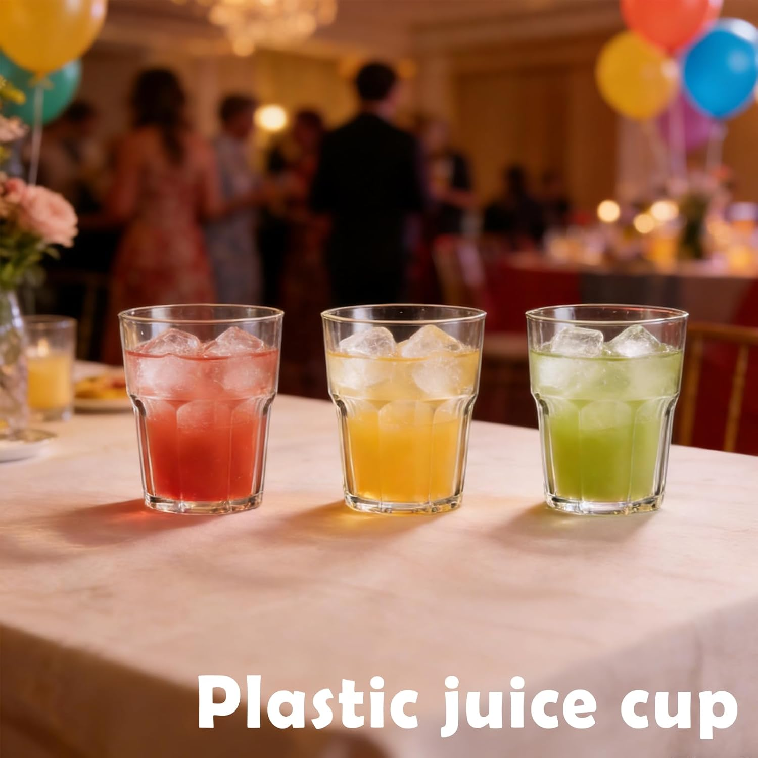 Clear Plastic Drinking Glasses, Acrylic Cups Reusable, Unbreakable Tumblers Set of 8, Drinkware Set Water Glasses for Kitchen Cocktail Picnic Party Juice Whiskey Wine, BPA Free (Clear) image number 1