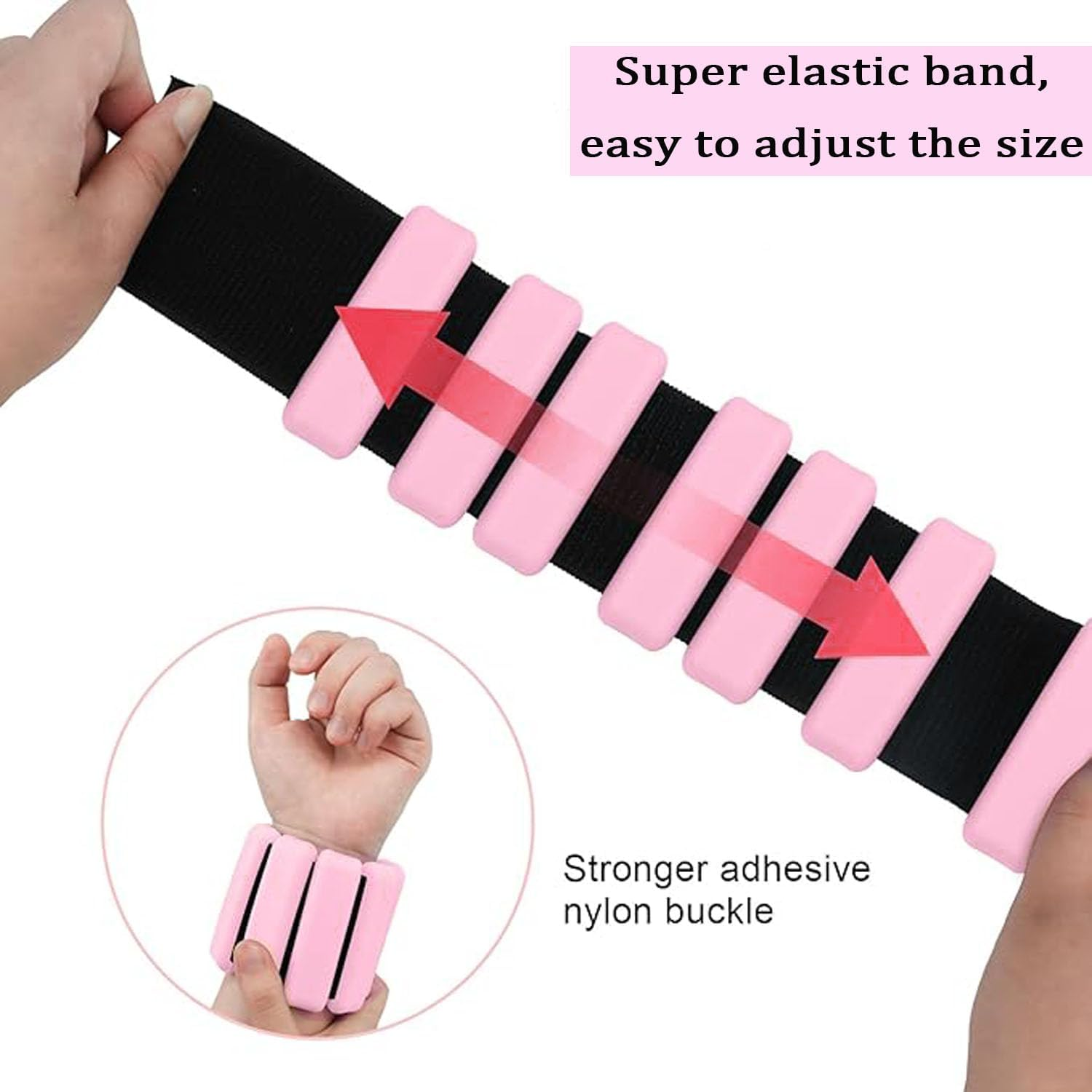 Lxcshljx 2PCS Wrist Ankle Weights(1Lb/Pair), Adjustable Wearable Wrist and Ankle Weights for Women Men, Silicone Weighted Wristlet Bracelet Wraps for Exercise, Yoga, Dance, Pilates, Aerobics, Workout image number 2