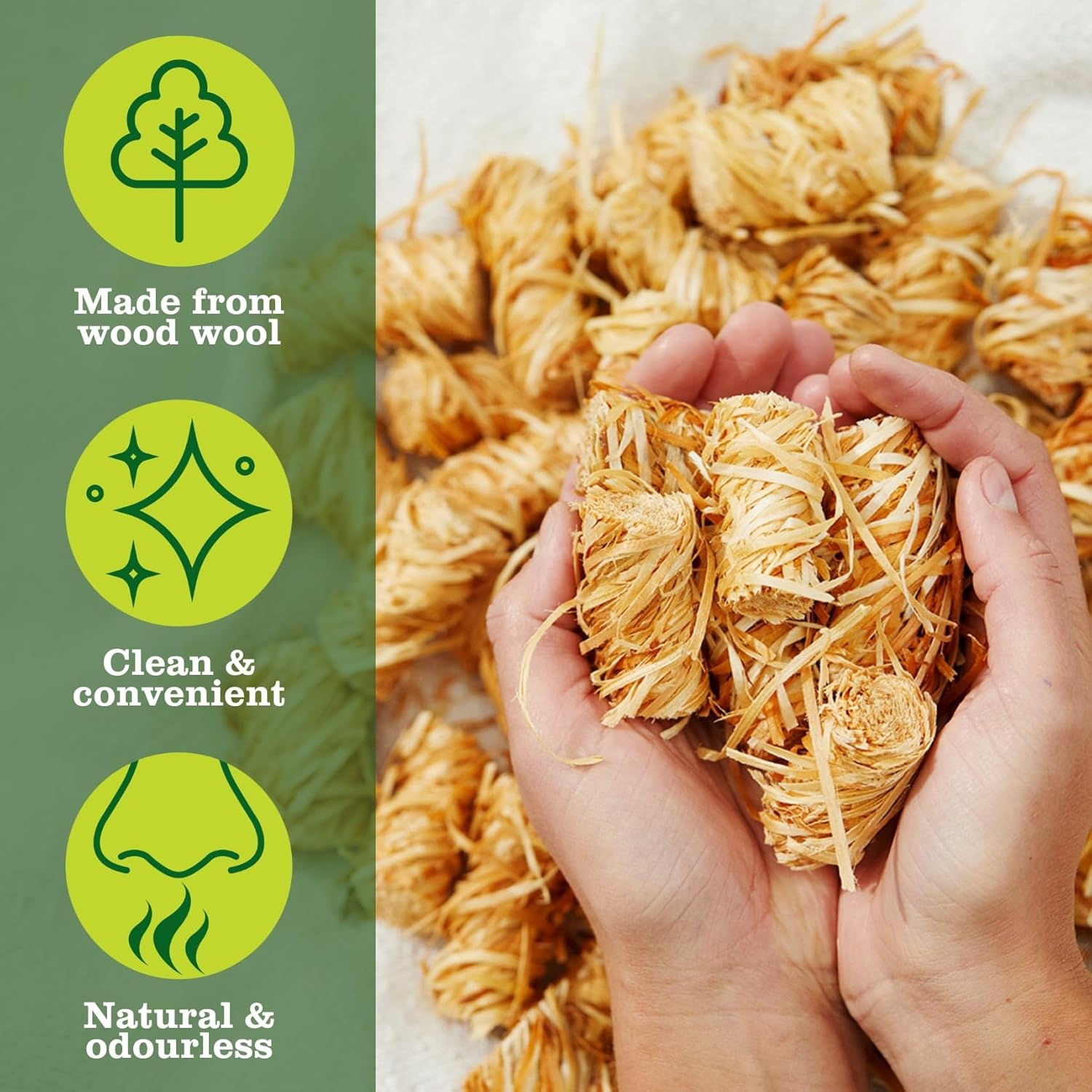 Flamers Firelighters - 50 Units Natural Fire Lighters for Wood Burner Firepit BBQ Pizza Oven Fireplace Chimenea Barbecue Fire Starter - Firestarter for Kiln Dried Kindling Log Coal Charcoal Briquette image number 4