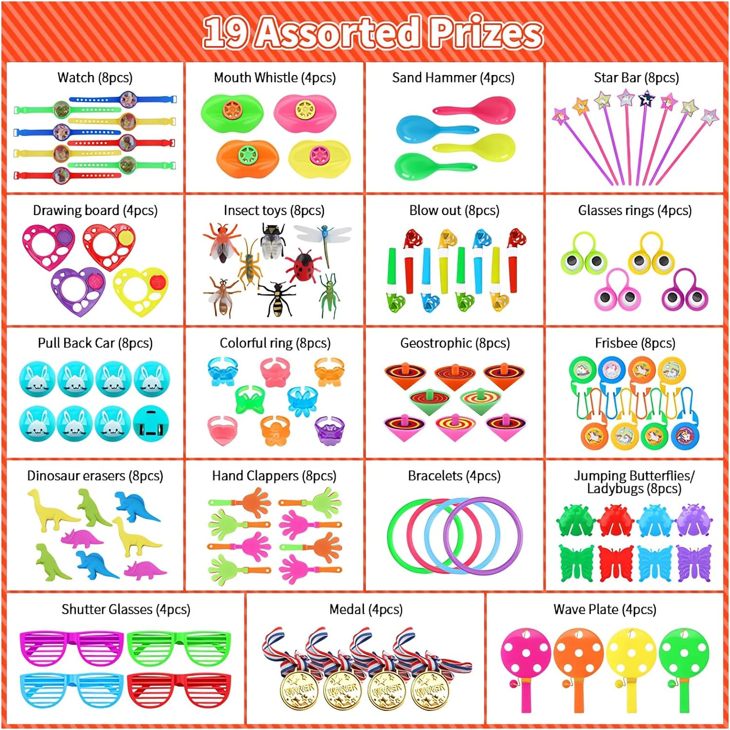 120 Pcs Kids Party Bag Fillers, Party Gifts for Children Birthday, Goodie Bag Fillers, Assortment Treasure Box Prizes, Prizes for Kids Classroom Rewards, Carnival Prizes image number 6