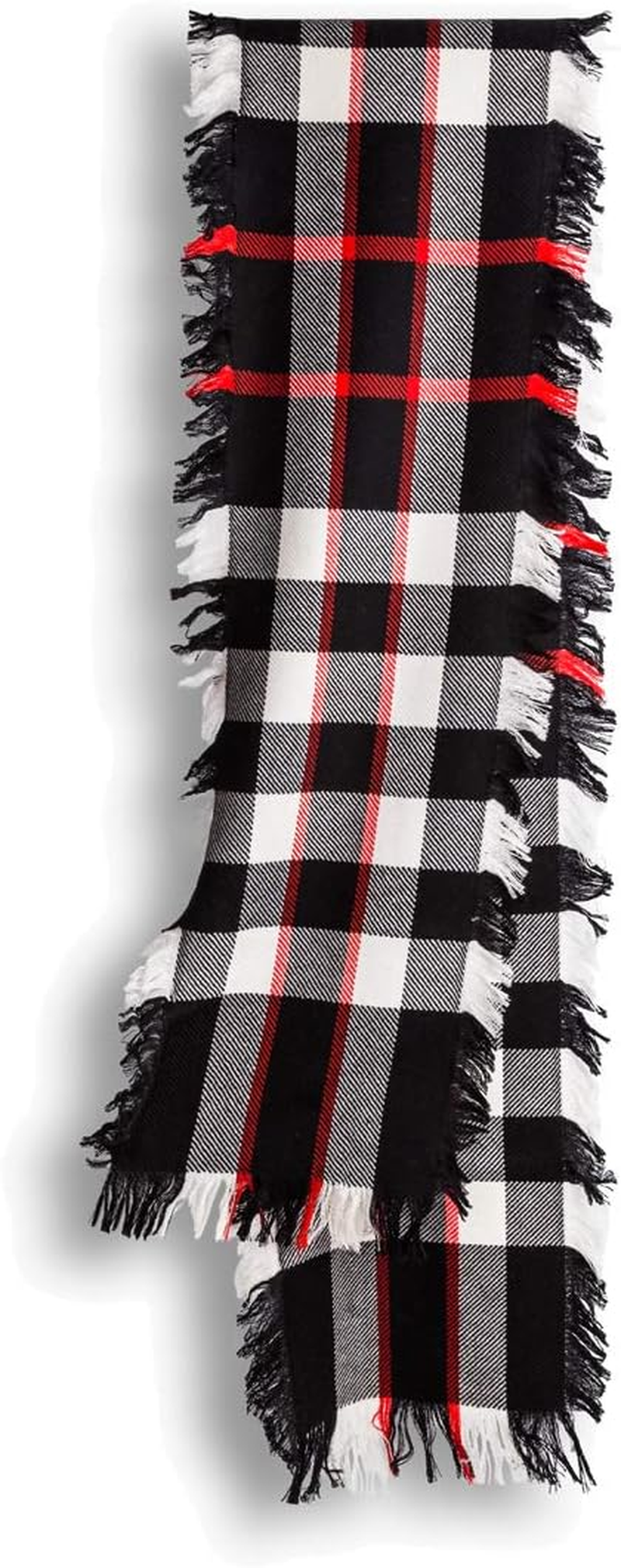 OZWEAR UGG 100% Merino Wool Fringed Scarf Price List (BLACK/CHECK) WS087 image number 1