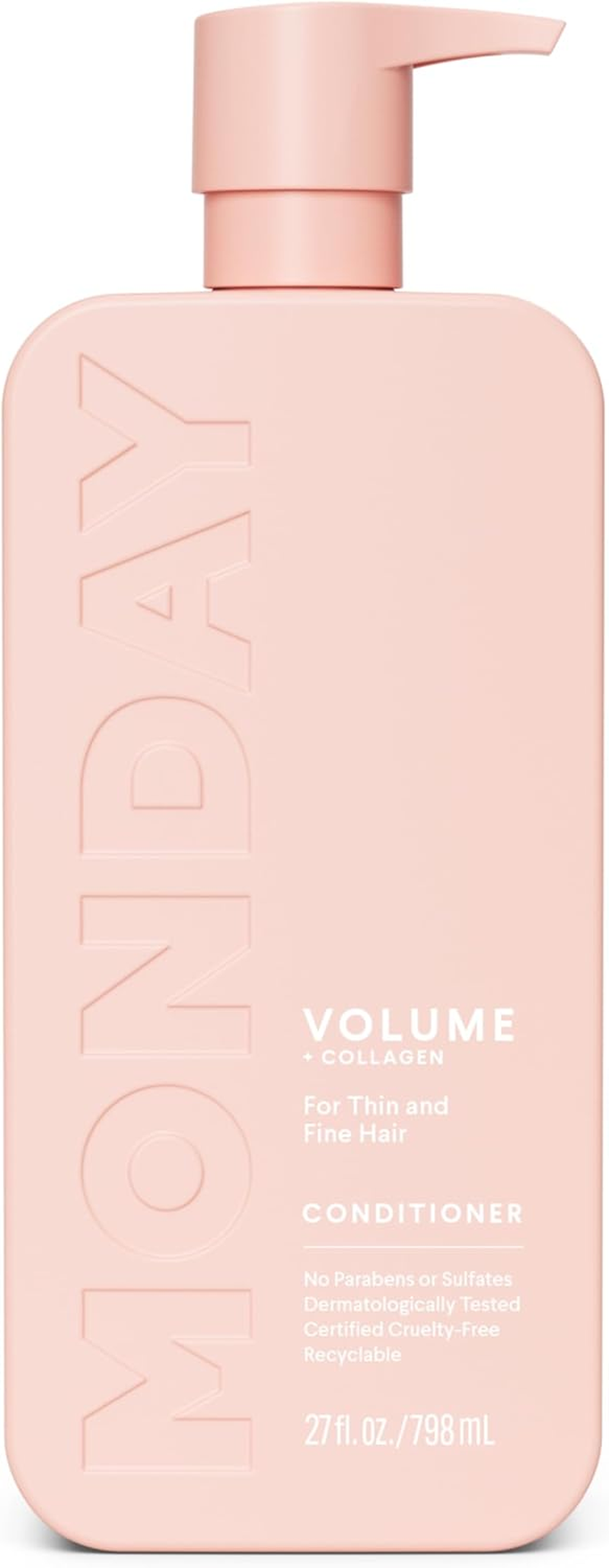 MONDAY HAIRCARE Volume Conditioner for Thin, Fine, and Oily Hair, Made from Coconut Oil, Ginger Extract, & Vitamin E, 100% Recyclable Bottles, 798Ml image number 2