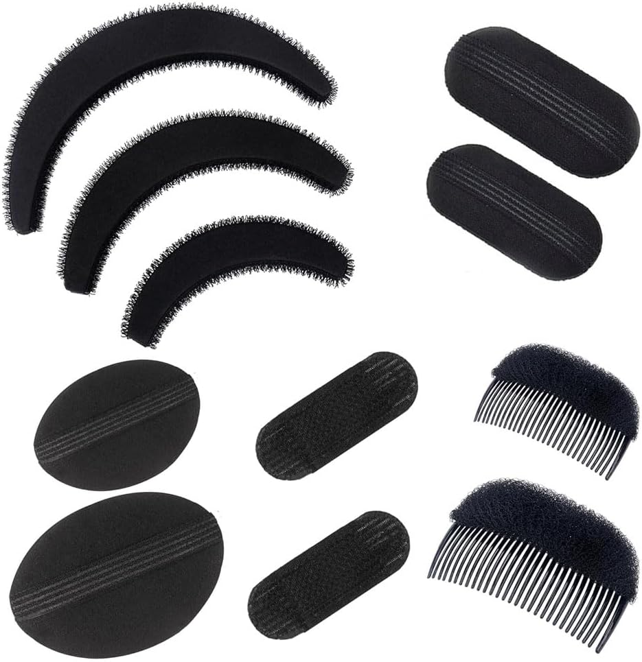 Leanockesa 11Pcs Hair Volume Sponge Bump Set with Invisible Clips,Hair Base Insert Tools for Natural Lift,Thickening Hair Styling and Wig Support image number 3
