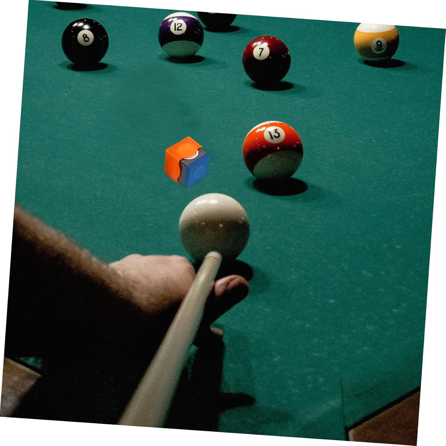 TOBBOMEY 12 Pcs Chocolate Powder Protective Cover Pool Table Chalk Holder Pool Chalk Holder Clip Billiards Accessories and Equipment Pool Cue Chalk Holder Sleeve Snooker Accessories Plastic image number 5