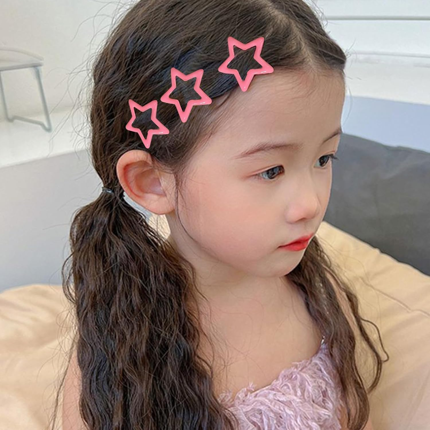 Star Snap Hair Clips for Women Girls 10PCS Pink Metal Star Hair Barrettes Y2K 2000S Non Slip Metal Stars Cute Hair Accessories for Women Girls Toddle - Purple image number 4