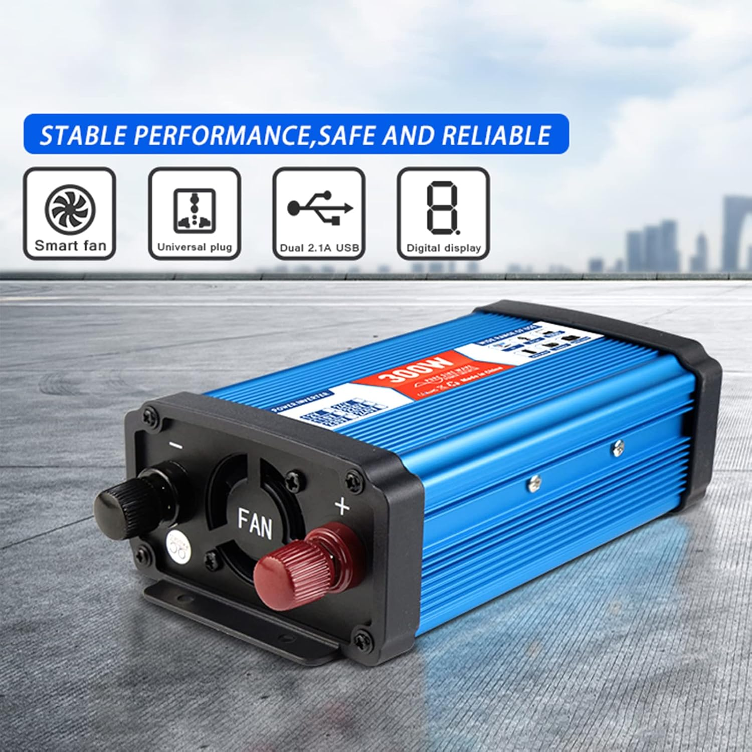 Solar Power Inverter Sine Wave Power Inverter 500W DC 12V to AC 220V-240V Dual USB Port with Digital Display image number 3
