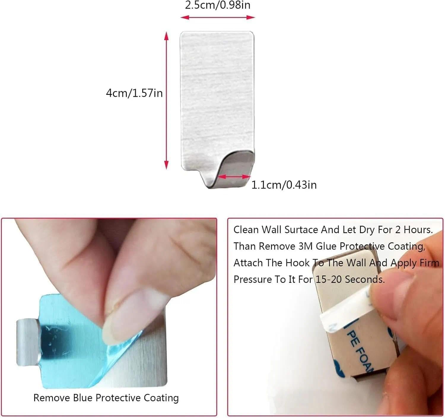 Fogless Shower Mirror, 11X7.48 Inches, with Adhesive Hook for Shaving & Makeup, Frameless Wall Hanging Mirror for Bathroom, Shower, and Travel &ndash; Large, 1 Pack image number 5