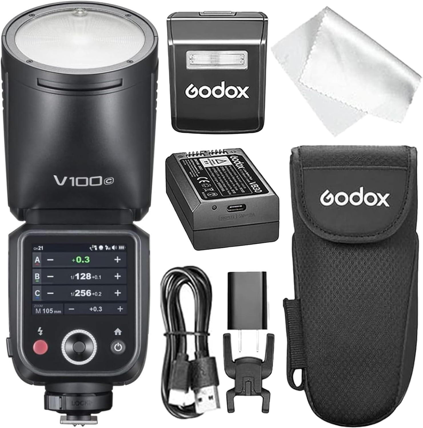 GODOX V100 C V100C for Canon &ndash;Touchscreen Control 100W TTL Camera Flash 【GODOX V1 for Canon】 Upgraded 70 Full Power Consecutive Flashes Camera Flash image number 2
