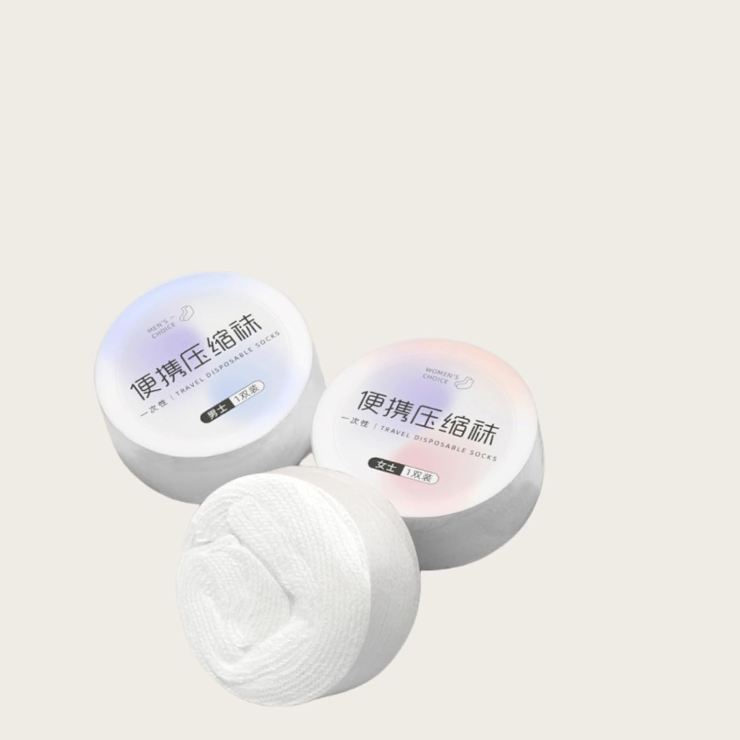 20 Pairs of Disposable Socks, Breathable Cotton Socks, Portable Compressed Design for Travel & Daily Wear (Men & Women) image number 1