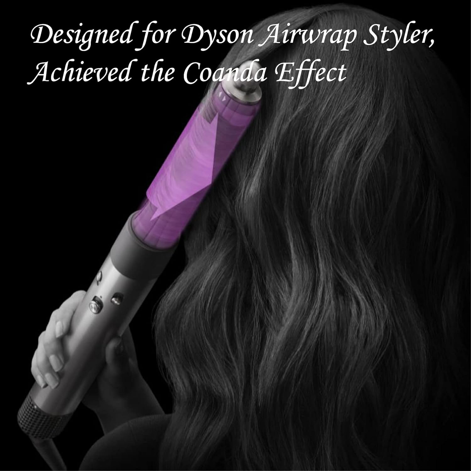 40MM/1.6 Inch Long Hair Curling Barrels Compatible with Dyson Airwrap Styler Attachment Parts, Self-Curling Attachment Accessories for Dyson Airwrap Styler HS01 HS05