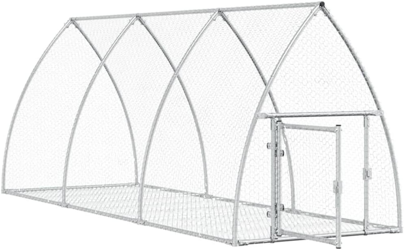 Vidaxl Rabbit Hutch - Galvanised Steel Animal Cage for Rabbits, Ducks & Poultry - Outdoor Metal Pen 105X300X120 Cm image number 6