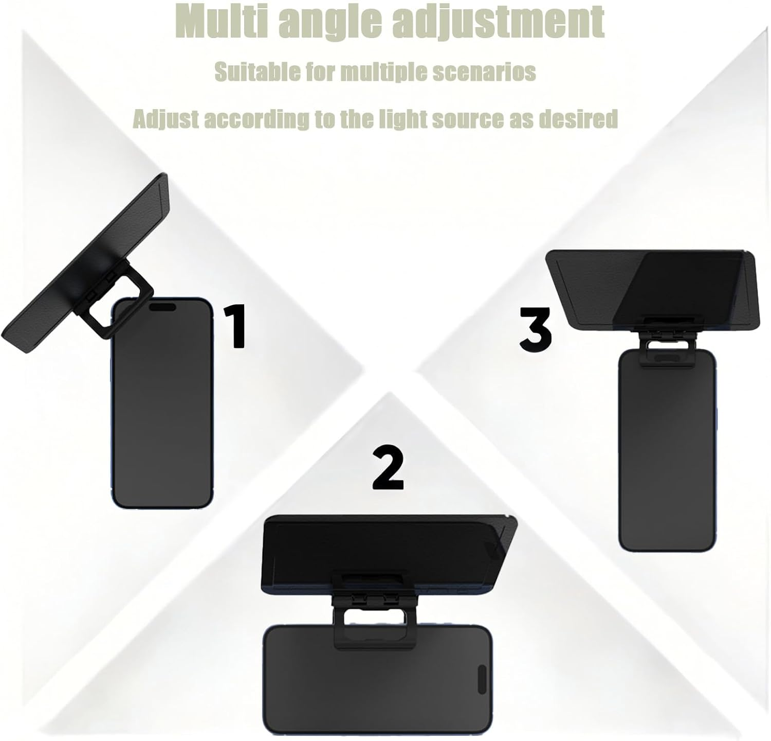 Anti Glare Phone Sunshade for Car & Outdoor | Foldable UV Blocker for Iphone Samsung Android | Universal Clip-On Sun Visor for Driving, Cycling, Fishing (Black) image number 4