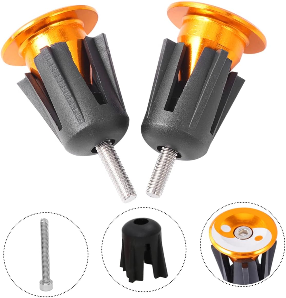 HEALEEP Bike Handlebar Cap Bike Handlebar End Plug Aluminum Alloy Sturdy Lightweight Wrench for Easy Installation Cycling Accessories image number 1