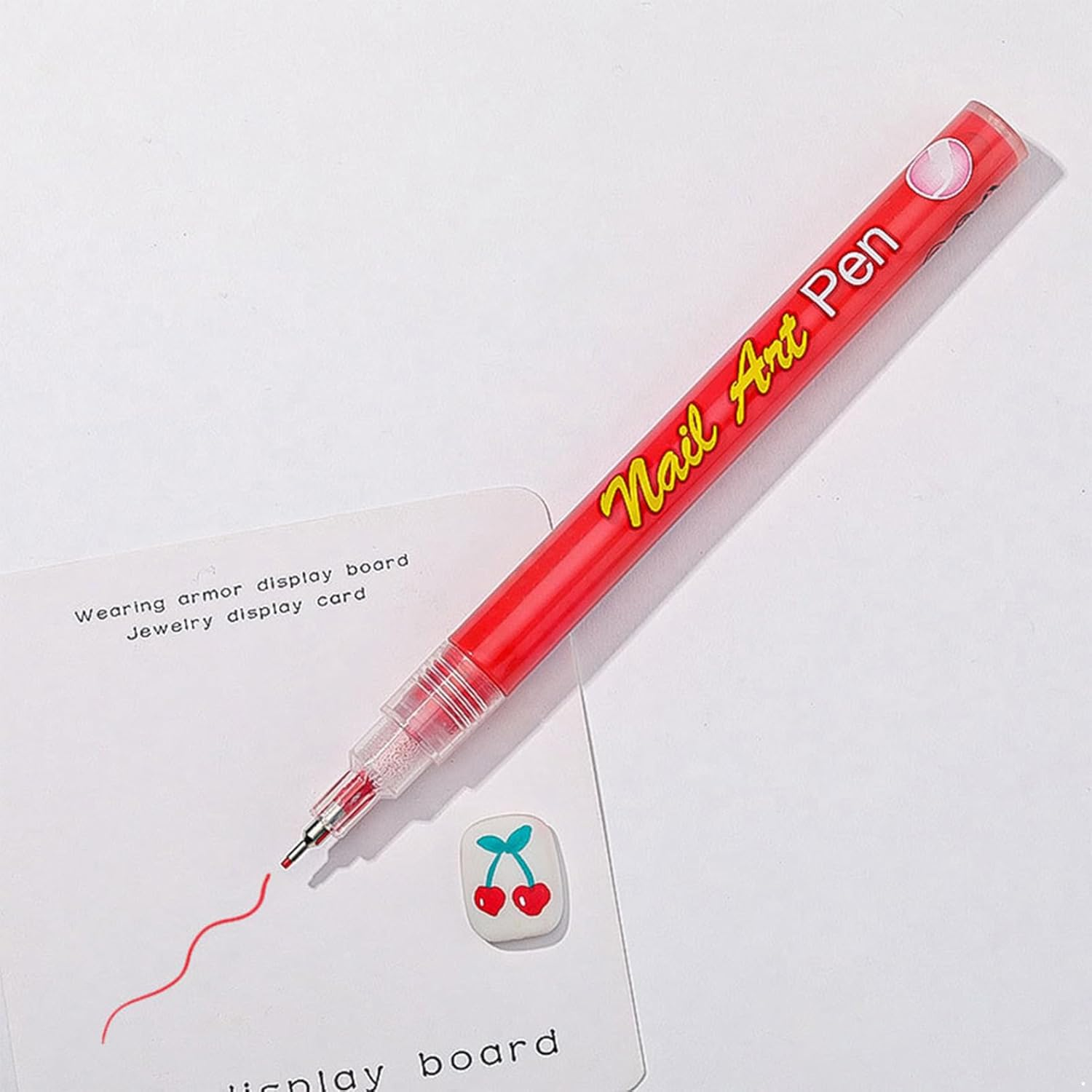 Yhong Professional Nail Art Pen for Painting Drawing and Dotting with Dual Ended Brush Ideal for DIY Nail Design and Beauty Decoration Red One Size - Coffee image number 5