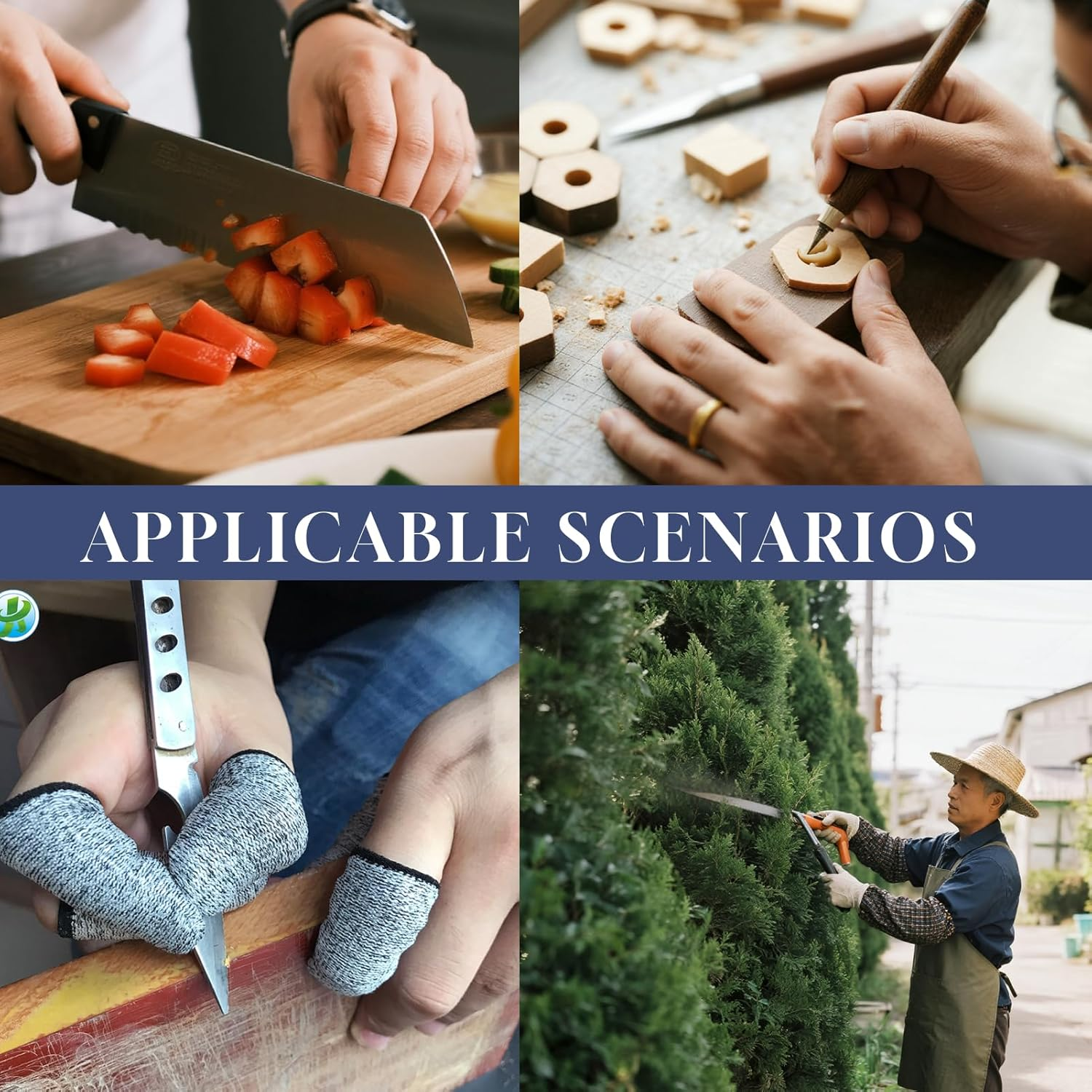 12 PCS Cut Resistant Finger Cots Reusable Finger Protectors for Kitchen, Work, Sculpture, and DIY Projects Anti-Slip, Breathable, and Comfortable Finger Sleeve Protectors for Enhanced Safety image number 3