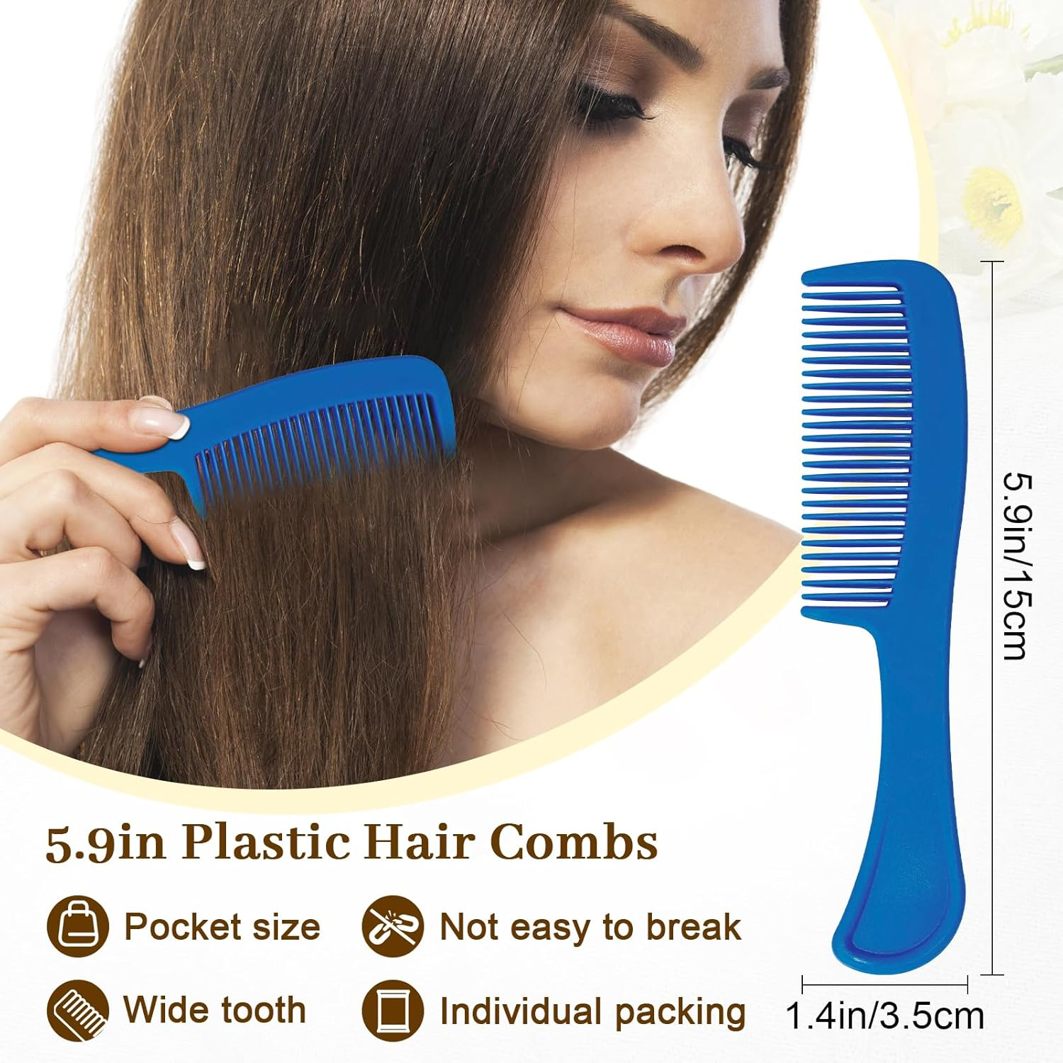 Combs in Bulk Individually Wrapped, 4 Color Pocket Hair Combs Set for Women, Men and Kids, Colorful Travel Comb Bulk for Airbnb Homeless Hotel Shelter Home Charity (5.9 Inch, Count, 10) image number 6