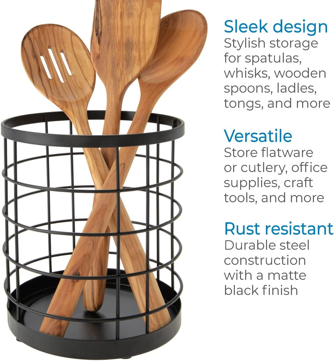 Interdesign Austin Kitchen Utensil Holder, Wire Utensil Storage image number 2