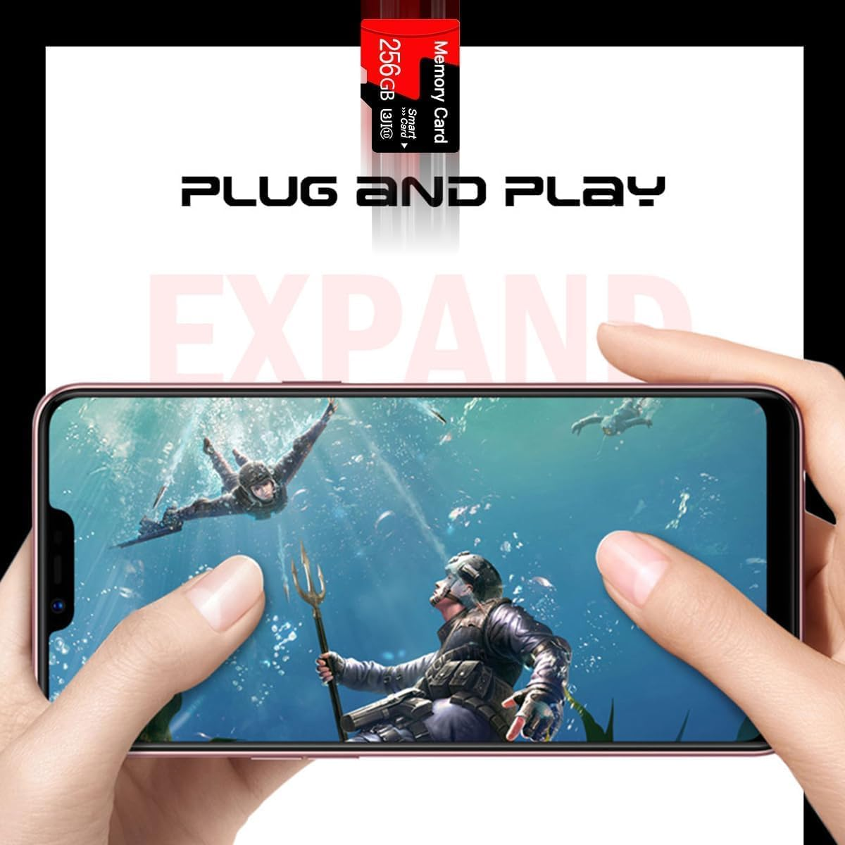 Micro Card 256GB 2 Pack Memory Card Compatible High Speed for 4K UHD Video, A1 U3 C10 Micro XC Card with 2 Adapter image number 1