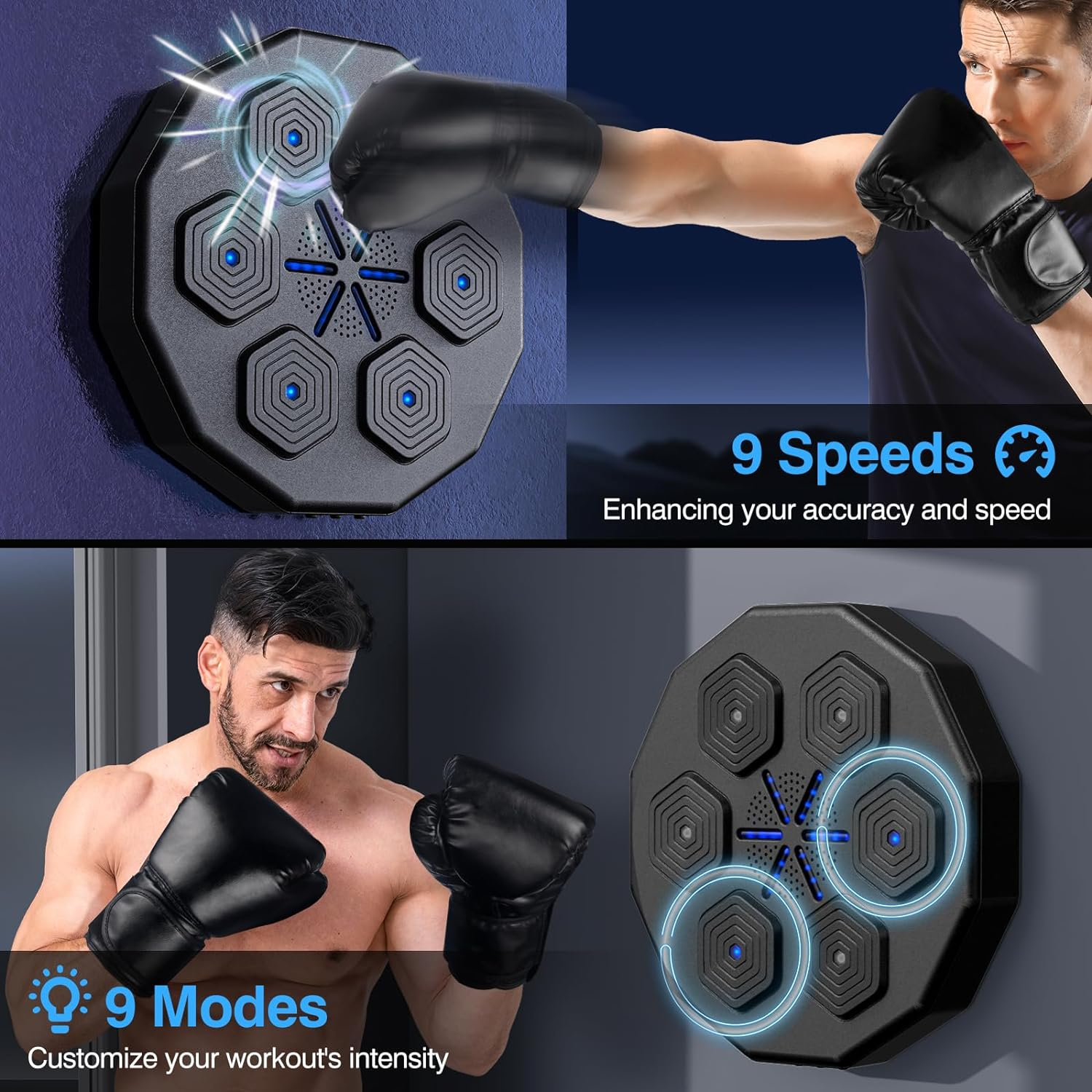 2025 New Music Boxing Machine, Upgraded 2.0 Smart Bluetooth Music Boxing Parent-Child Games, Wall-Mounted Exercise Equipment for Home image number 4