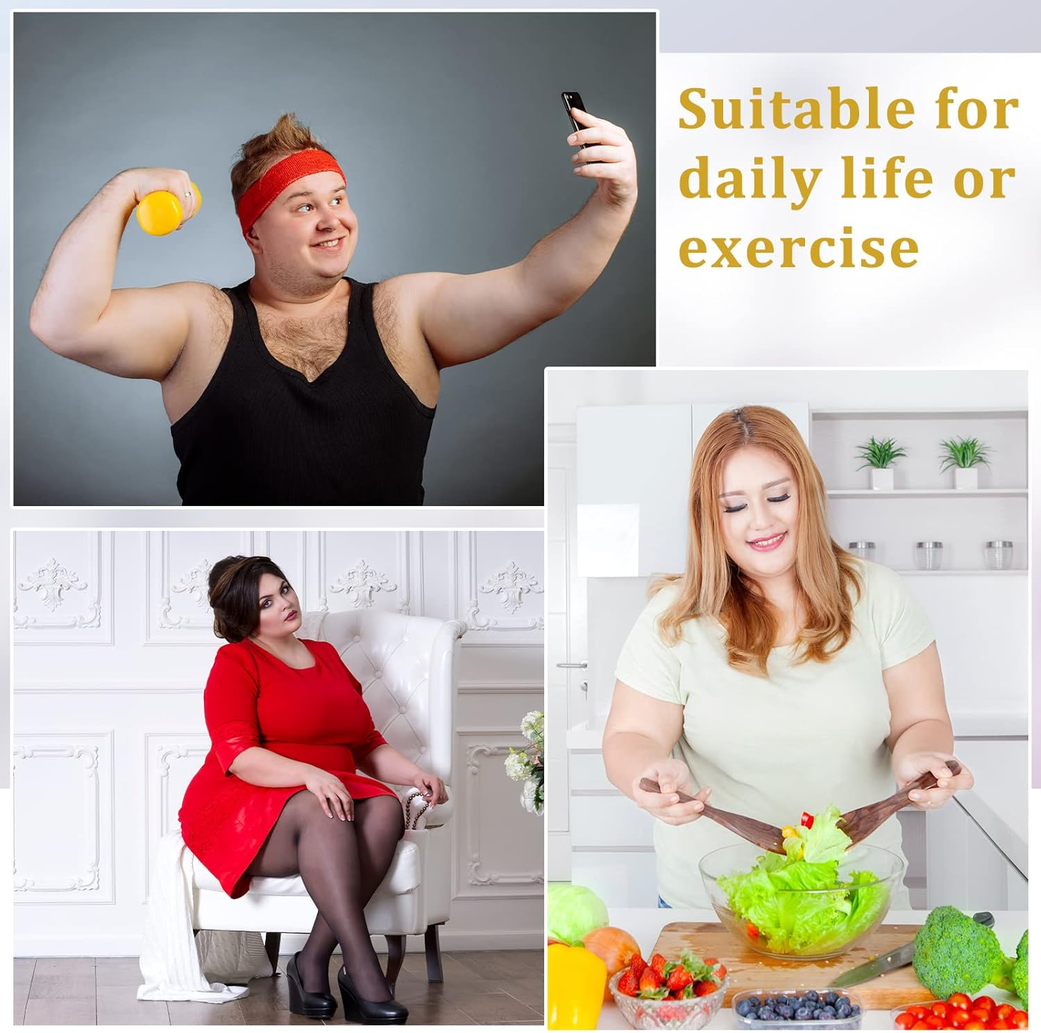 Boyiee 6 Pack Tummy Liners for Sweat Rash plus Size under Belly Stomach Pad Band Women Men, Xx-Large, Black, White and Khaki (Boyiee-Tool-Bt78C) image number 5