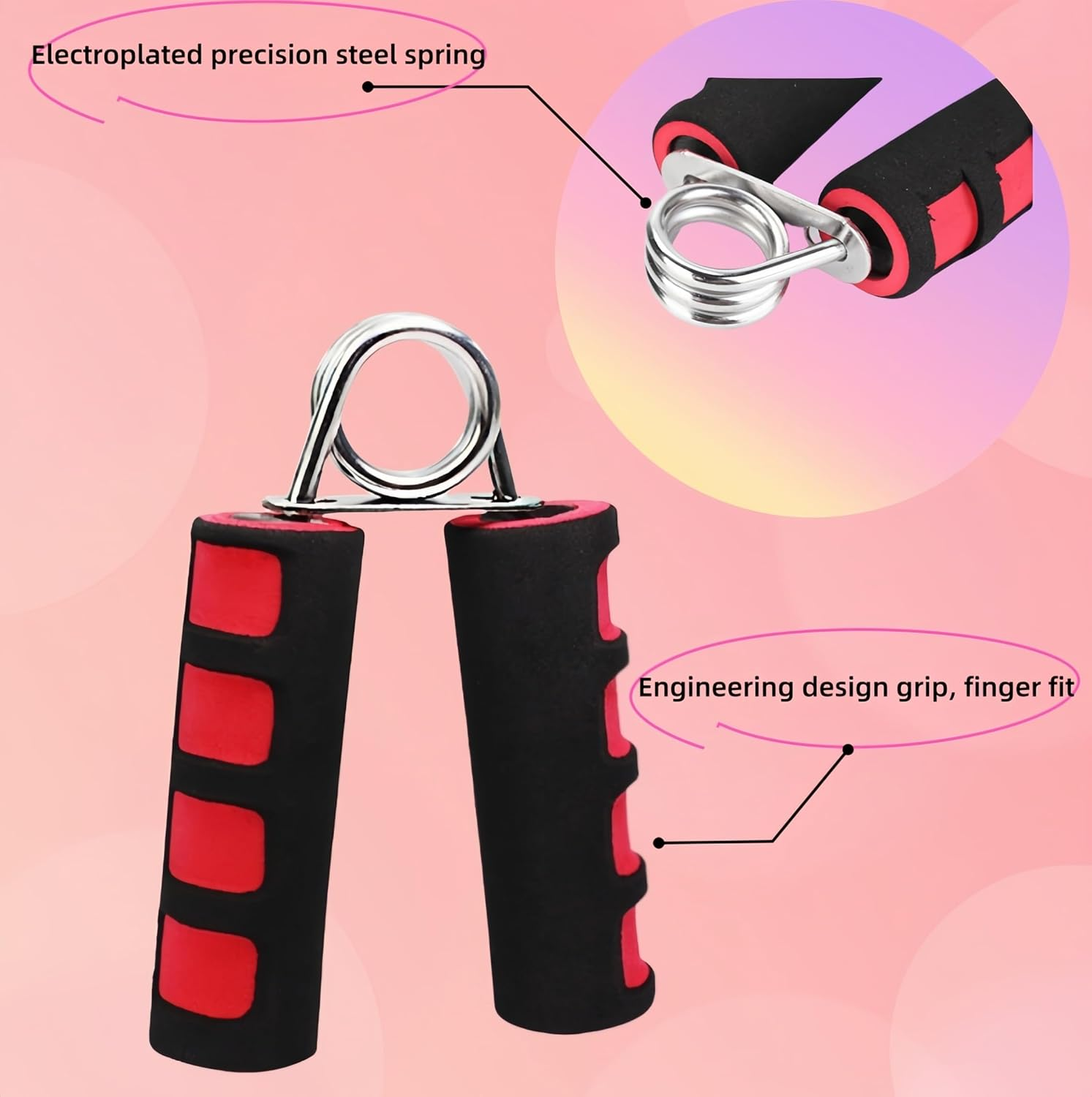 Ryandesign - Grip Strengthener Set - 2 Pack Soft Foam Hand Exerciser for Arthritis Relief, Carpal Tunnel and Strength Training, Portable Grip for Men, Women image number 2