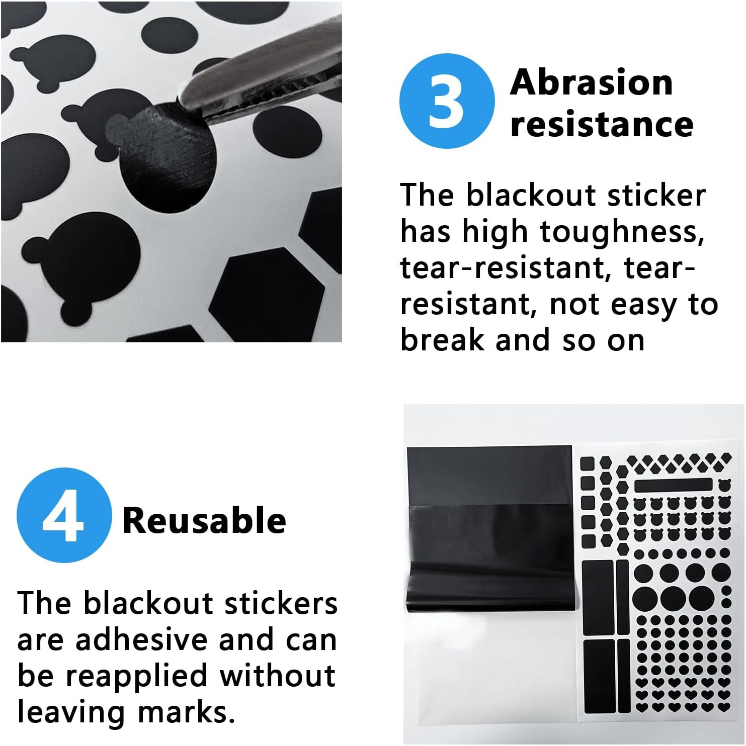 LED Light Blocking Stickers, Multiple Shapes Dimming Stickers for Creating a Comfortable Sleeping, LED Filters Dimming Sheets for Routers, Bedroom Fans, Air Conditioners [2 Sheets] image number 6