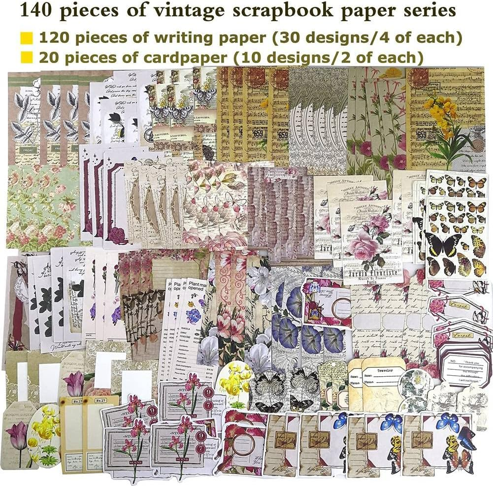 Zicojia 260Pc Vintage Scrapbook Supplies Aesthetic Scrapbook Stickers for Journaling,Gift Wrapping Cottage Decor Collage Craft B image number 6