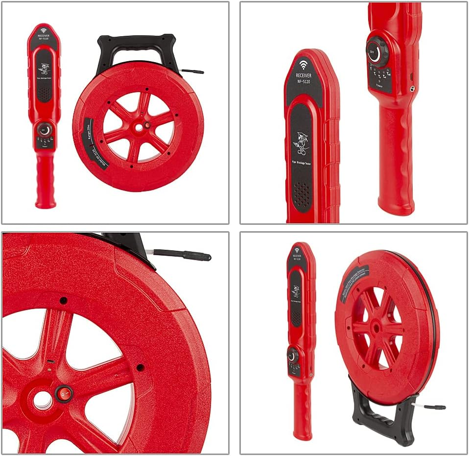 Pipe Blockage Detector, Water Pipe Locator Underground Diagnostic-Tool Wall Scanner Pipeline Blocking Clogging Scanner Plumbers Instrument for Metal PVC Water Pipes, 20M