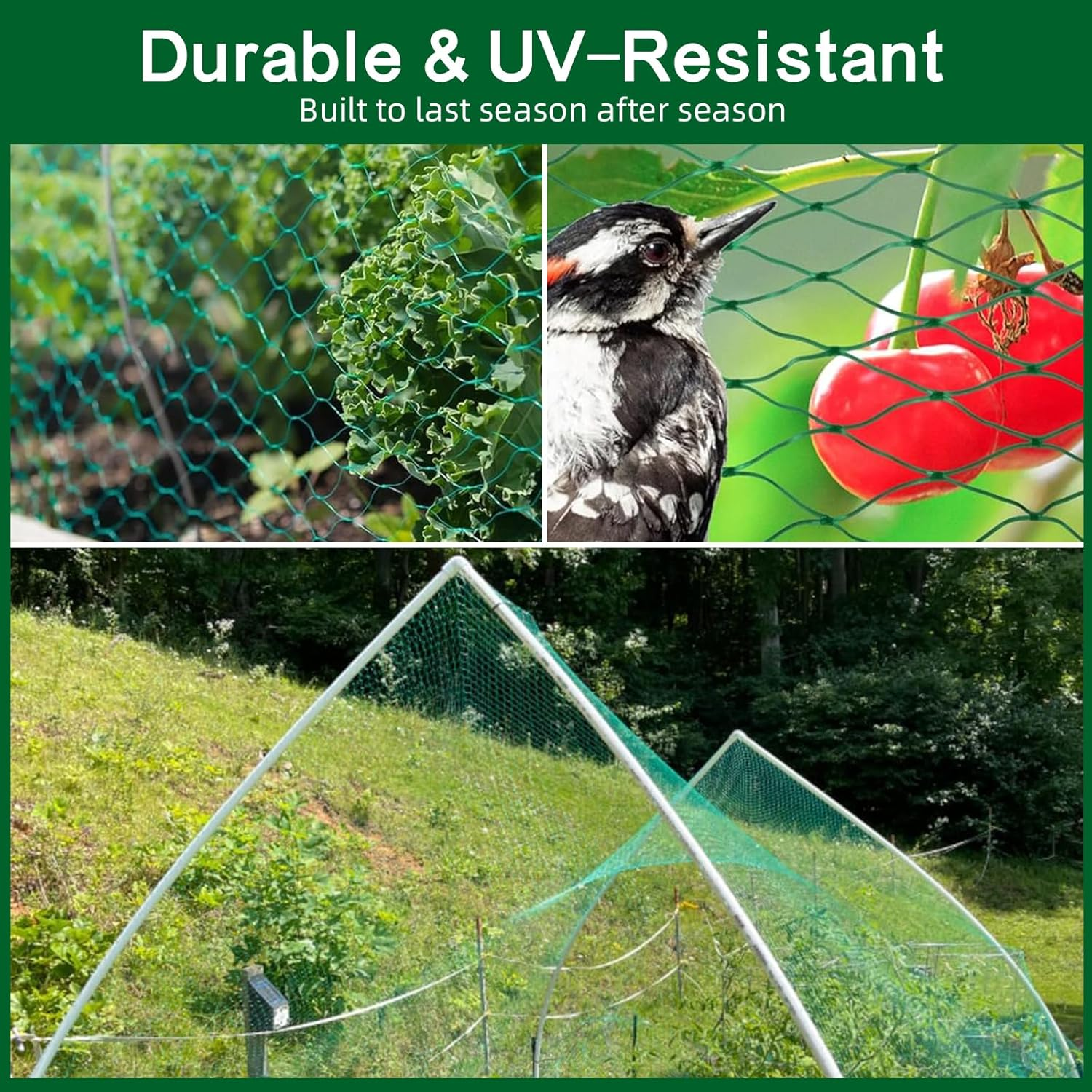 Verdantvibes Bird Netting for Garden, 13FT X 40FT Durable Uv-Resistant Mesh for Fruit Trees, Vegetables & Plant Protection image number 2
