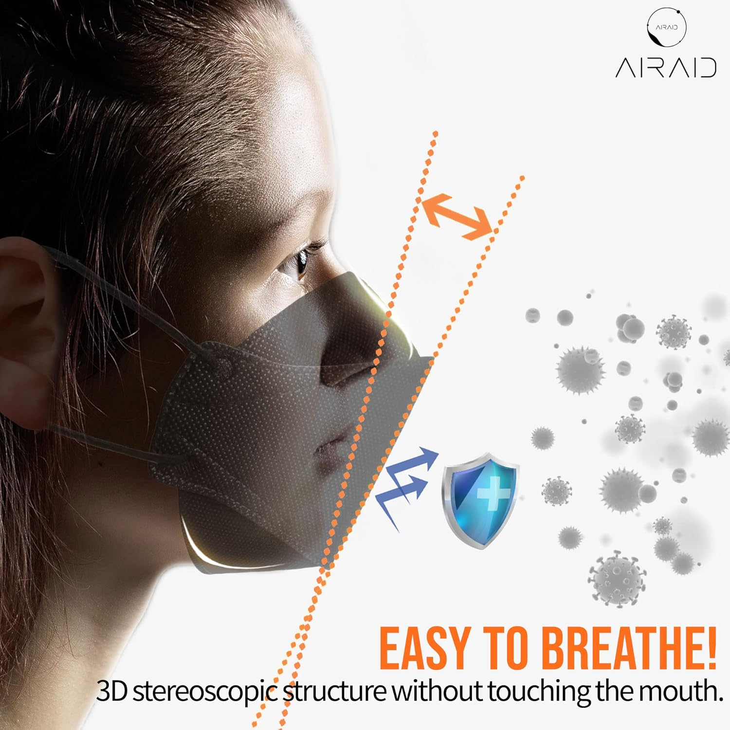 AIRAID-KF94 [Individually Wrapped] - Made in Korea, 4-Layer Filter, 3D Face Protective Mask, Adult and Older Teens image number 5