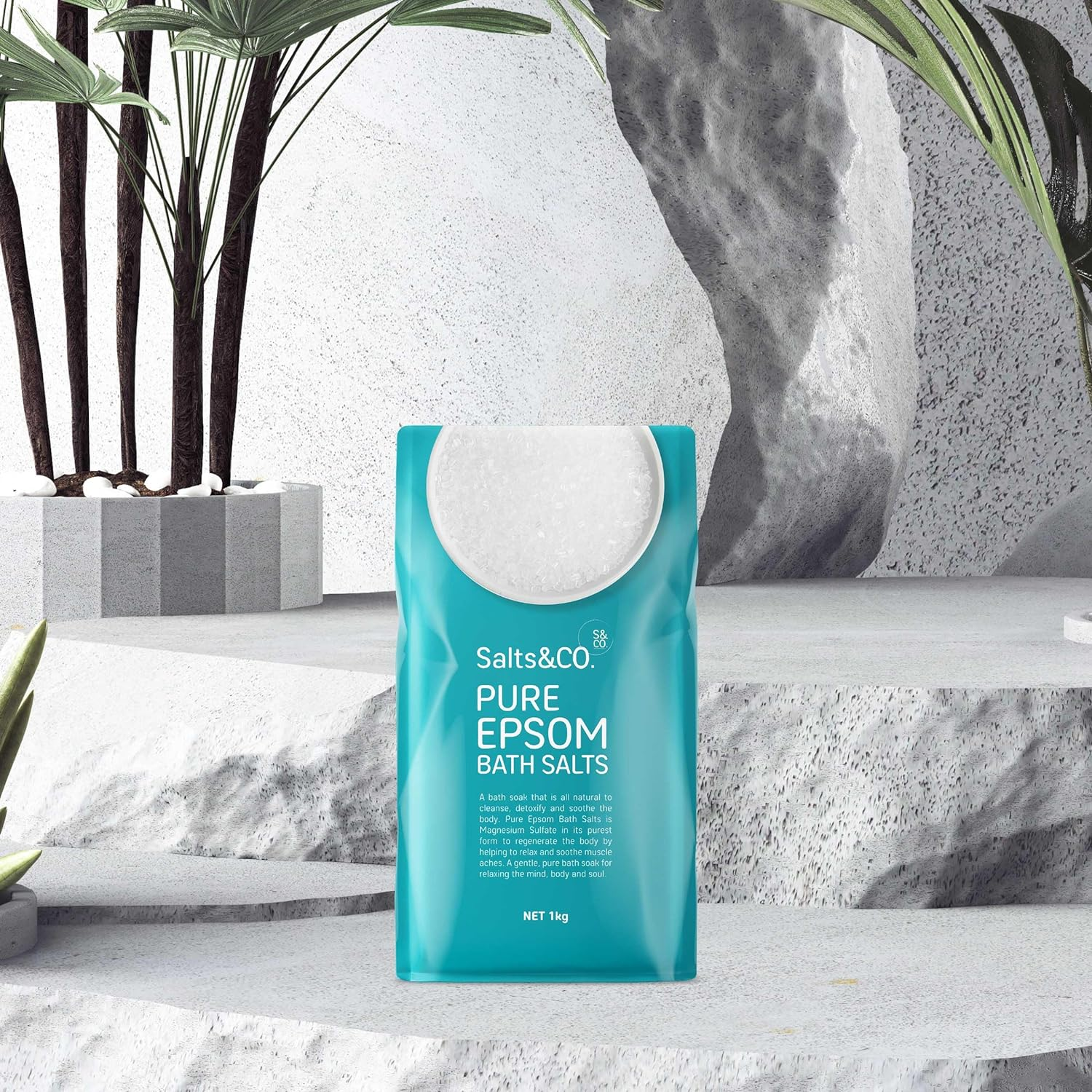 Salts & Co. Pure Epsom Bath Salts 1 Kg (Pack of 2) image number 5