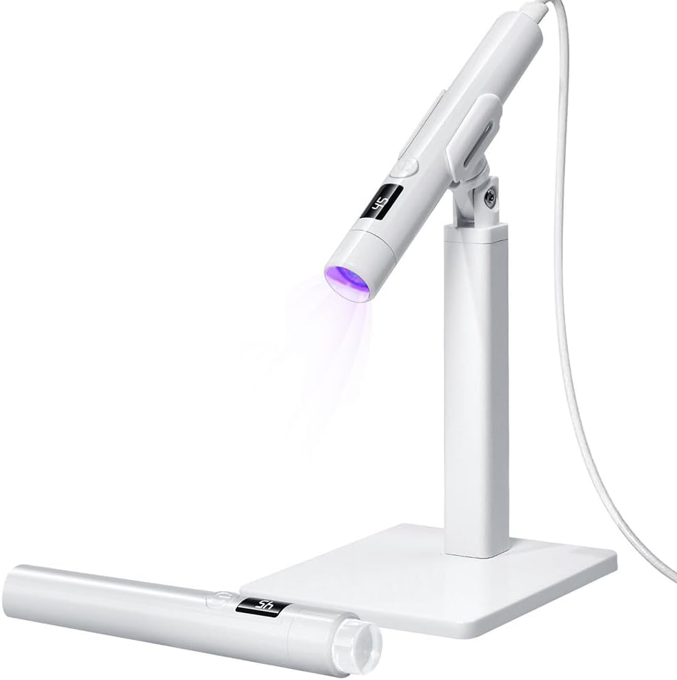 HHWRT Handheld Mini UV Light, Portable UV Light, Handheld UV Light for Gel Nails, Portable Mini Nail Dryer with Stand and LED Screen, Handheld LED Nail Lamp for Home Manicure and Nail Salon image number 4