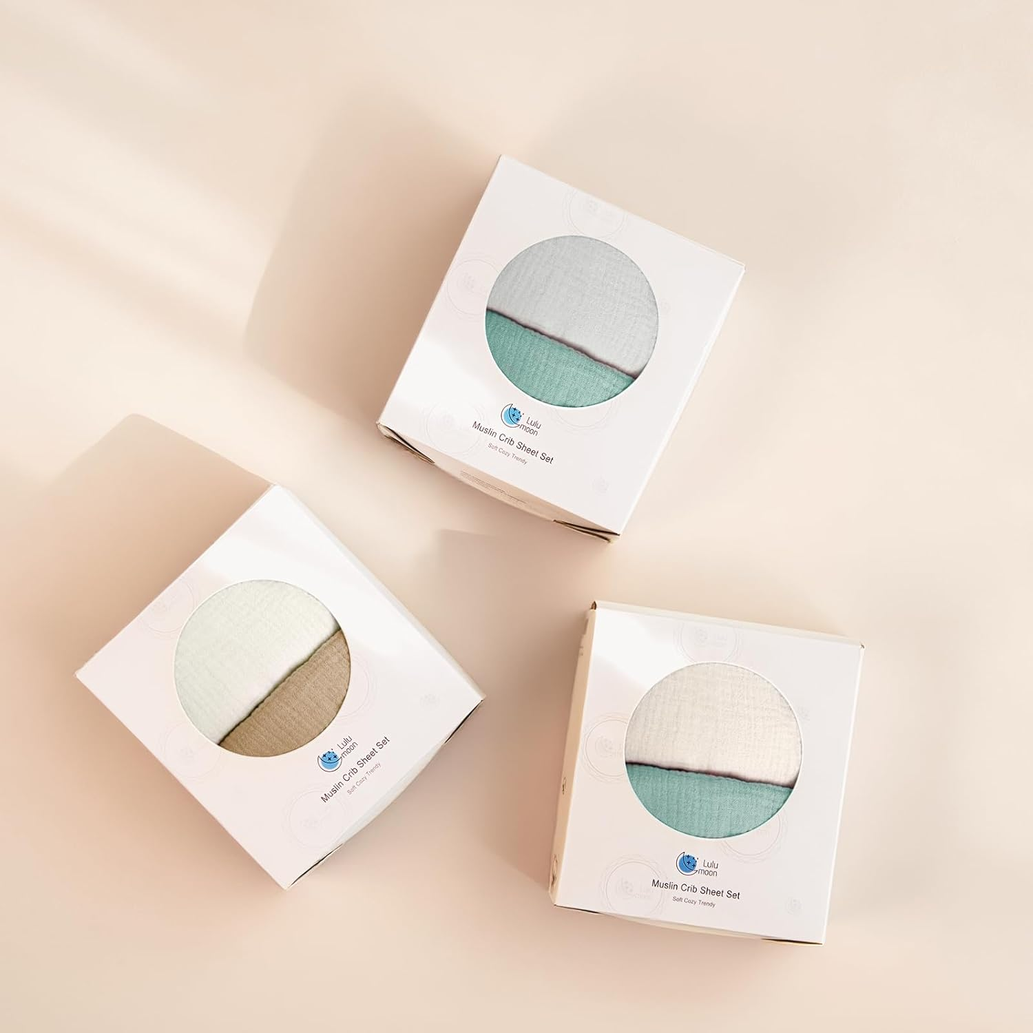 Lulu Moon Muslin Crib Sheets - Fitted Crib Mattress Sheets for Boys and Girl - 28"X 52", 2 Pack image number 3