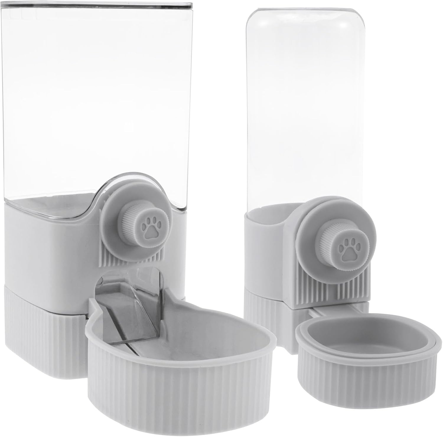 Rabbit Food Water Dispenser 520Ml Rabbit Water Dispenser 1200Ml Rabbit Food Dispenser Hanging Rabbit Water Bottle Dispenser Large Rabbit Feeder and Water Dispenser Set for Bunny Fulasun.(Style 1,Grey)