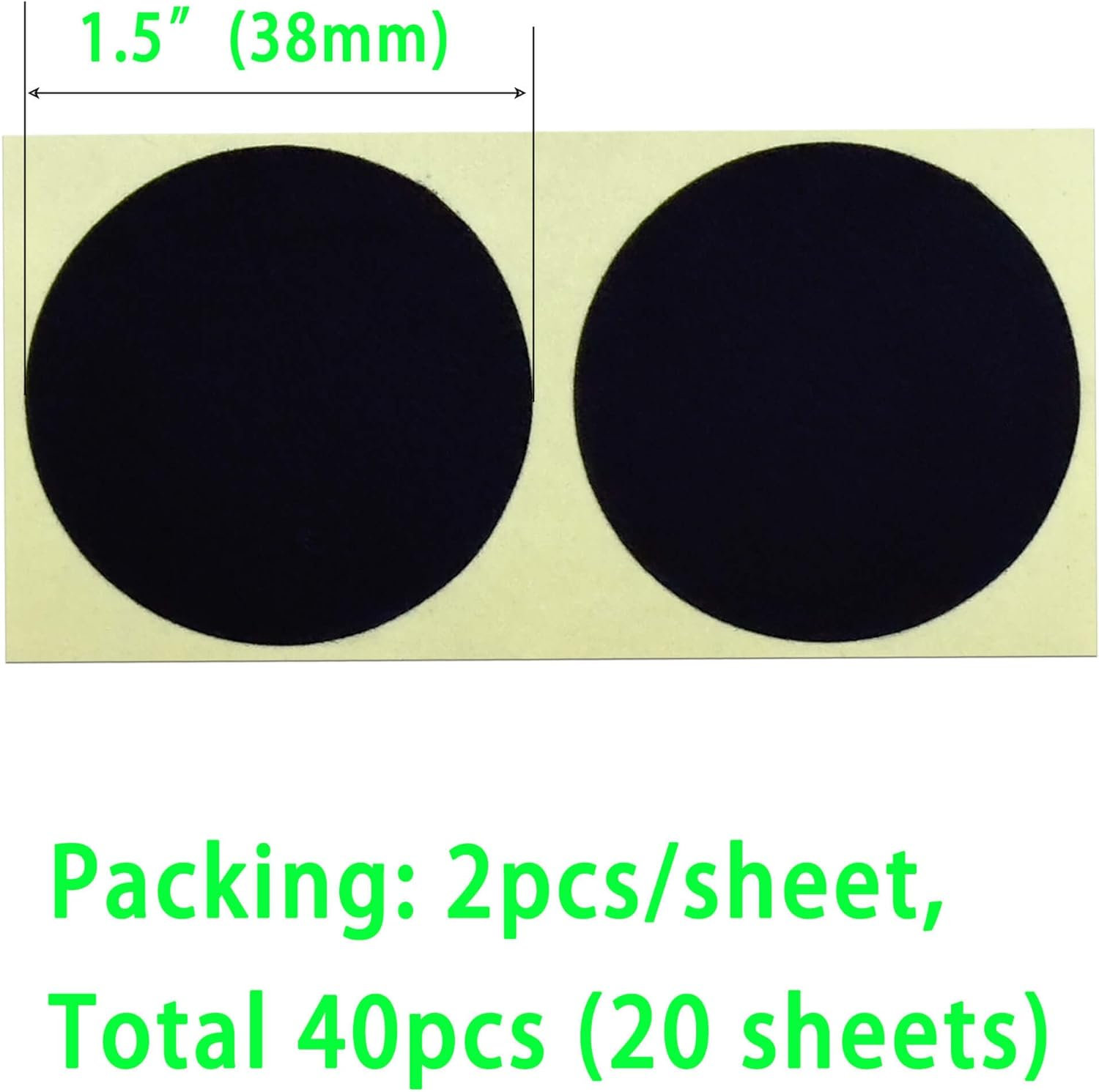 Round Match Striker Paper, Adhesive Backed Pure Black Striker Paper, 1.5 Inch Circle(Pack of 40) image number 3
