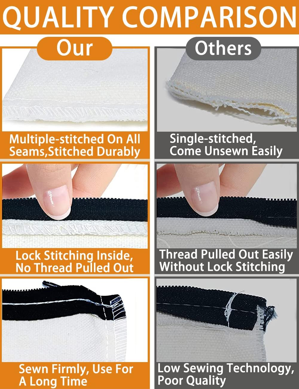 40 PCS Canvas Zipper Pouch, 10*20CM Blank DIY Craft Pen Bag, Graffiti Stationery, Makeup, Storage Pencil Case, Multi-Purpose Cosmetic for Travel Work image number 4