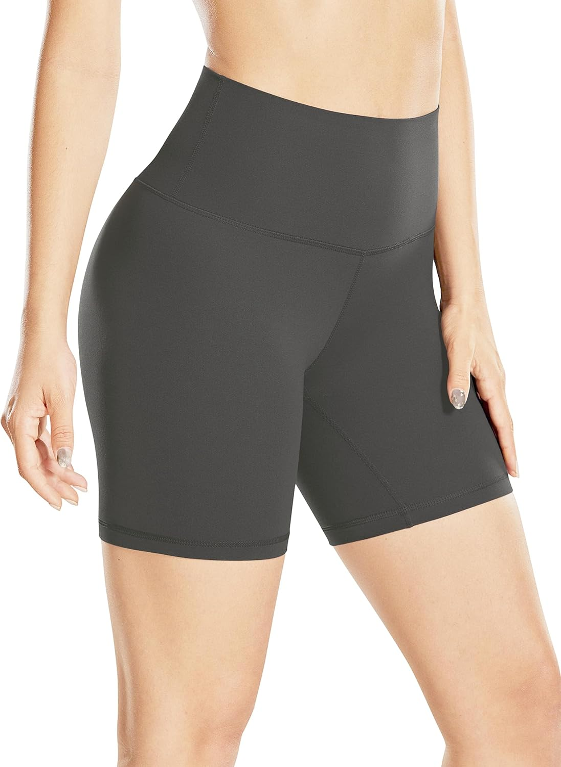 Fisoew Womens Biker Shorts High Waisted Booty Gym Yoga Scrunch Butt Lifting Stretchy Basic Workout Shorts