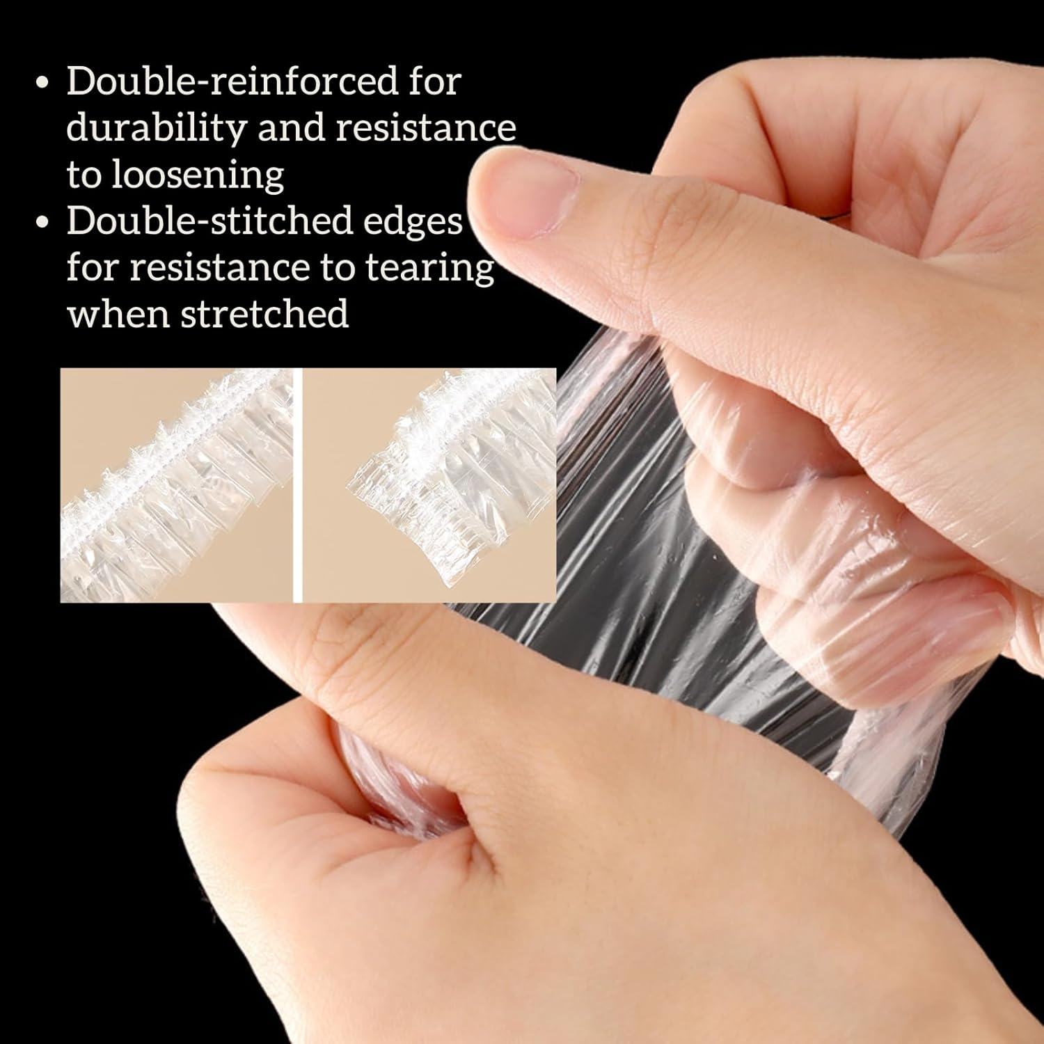 100 Pcs Transparent Disposable Ear Covers for Shower, Waterproof Ear Shower Cap Elastic Ear Protector Caps for Hair Dye, Shower, Bathing Disposable Ear Covers for Shower, Hair Dye, Bathing (Transparent) - Transparent image number 2