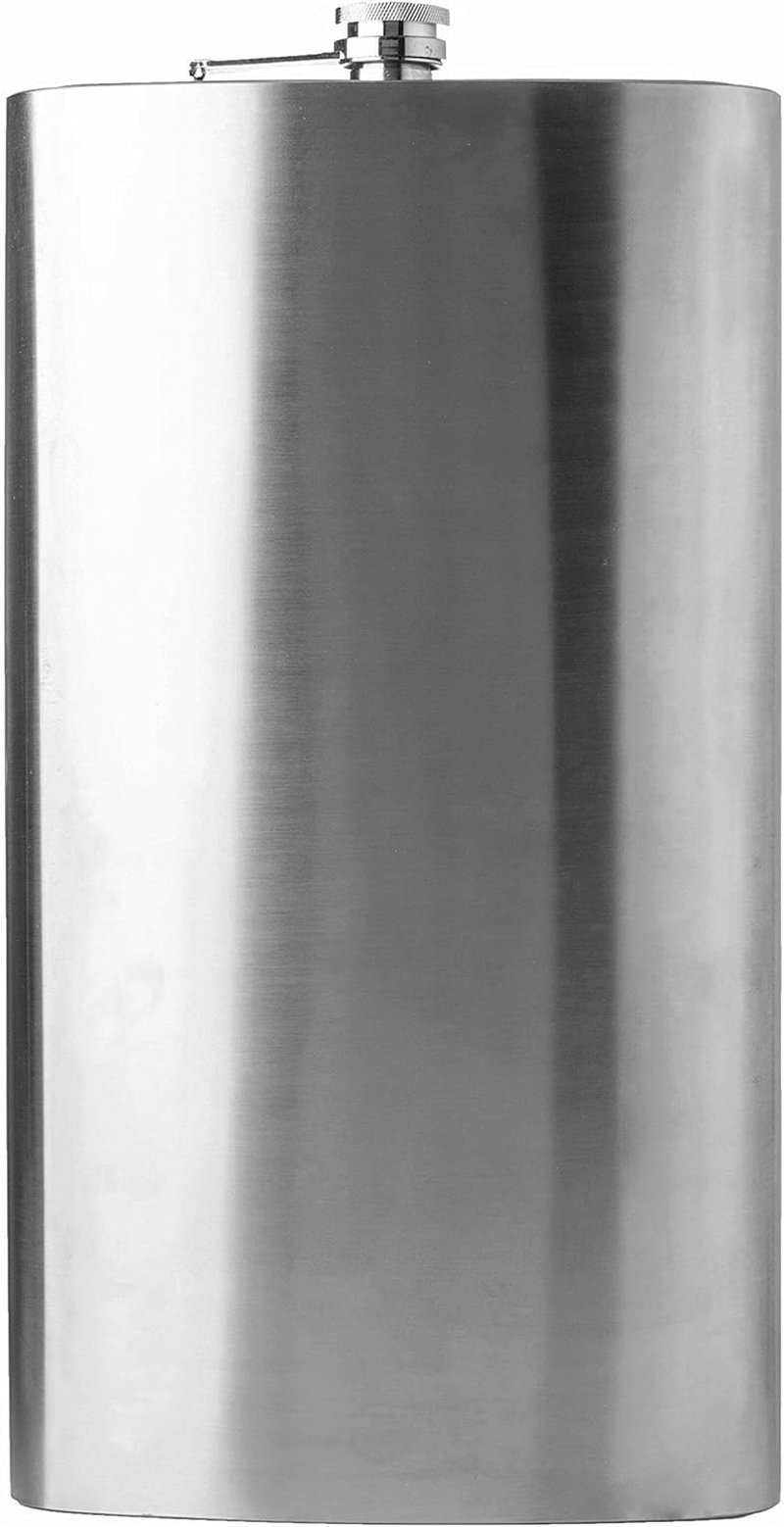 Maxam 12 Ounce Stainless Steel Flask, Lightweight Drinking Flask with a Screw-On, Leak Proof Lid, Polished Silver image number 6