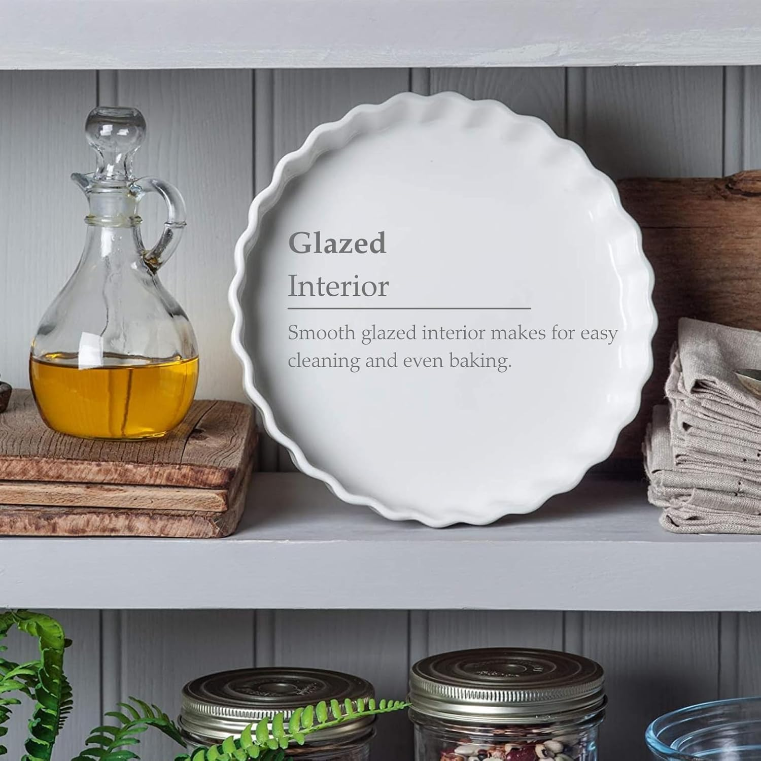 WM Bartleet & Sons - Traditional Porcelain round Flan Dish, (22Cm) &ndash; Premium Quiche and Tart Baking Dish - Made from 100% Porcelain &ndash; Classic Smooth Glazed Finish image number 6