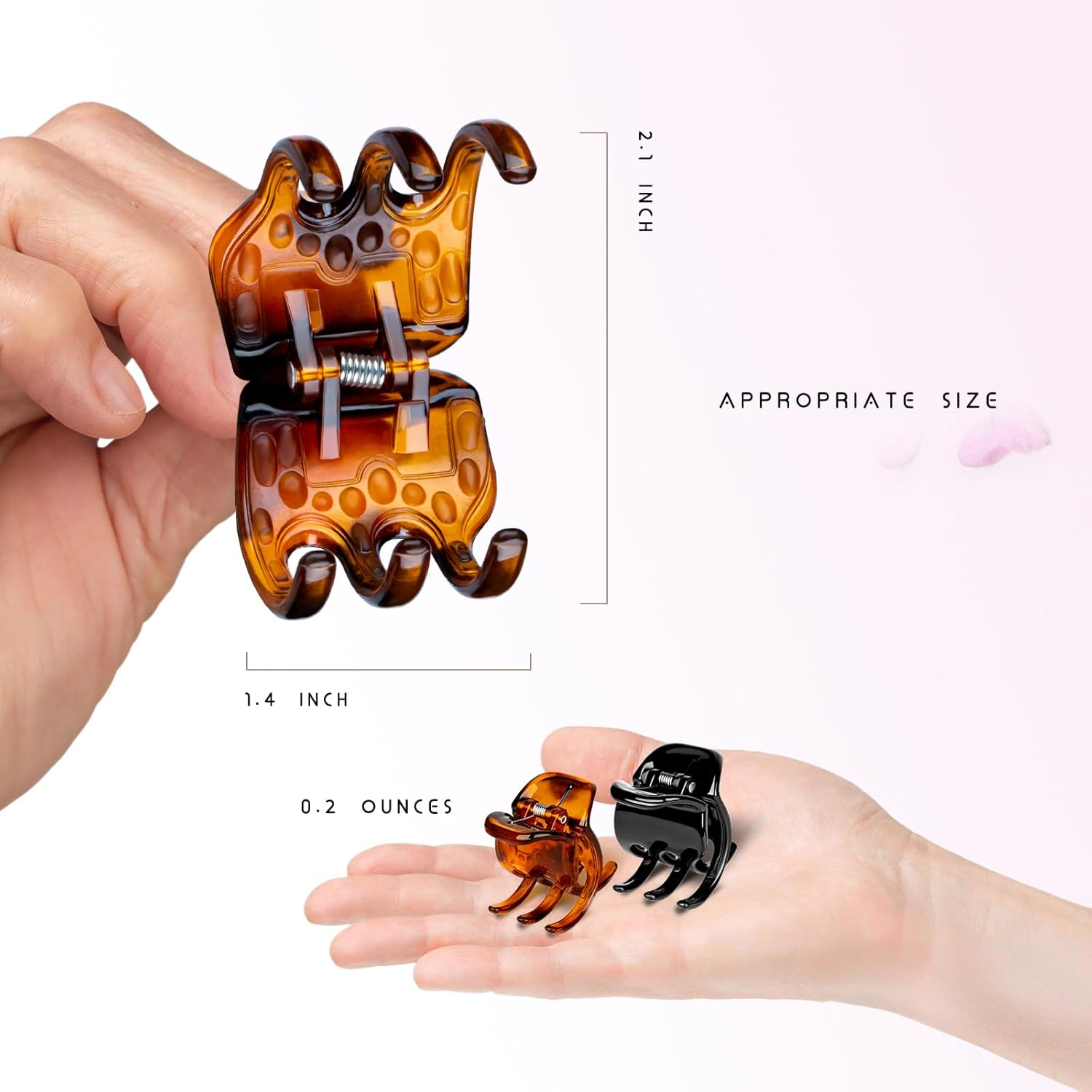 6-Piece Hair Claw Clips-1.3 Inch Jaw Clips That Won'T Let Yourthick or Medium Hair Escape, Nonslip Wonders for Women and Girls' Hair Accessories Black and Amber image number 4