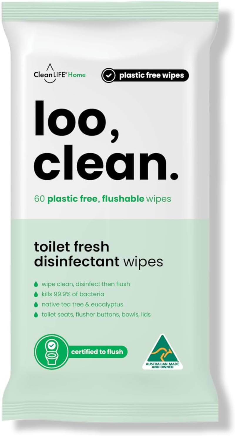 Loo Clean 60 Flushable Wipes X 12 Pack