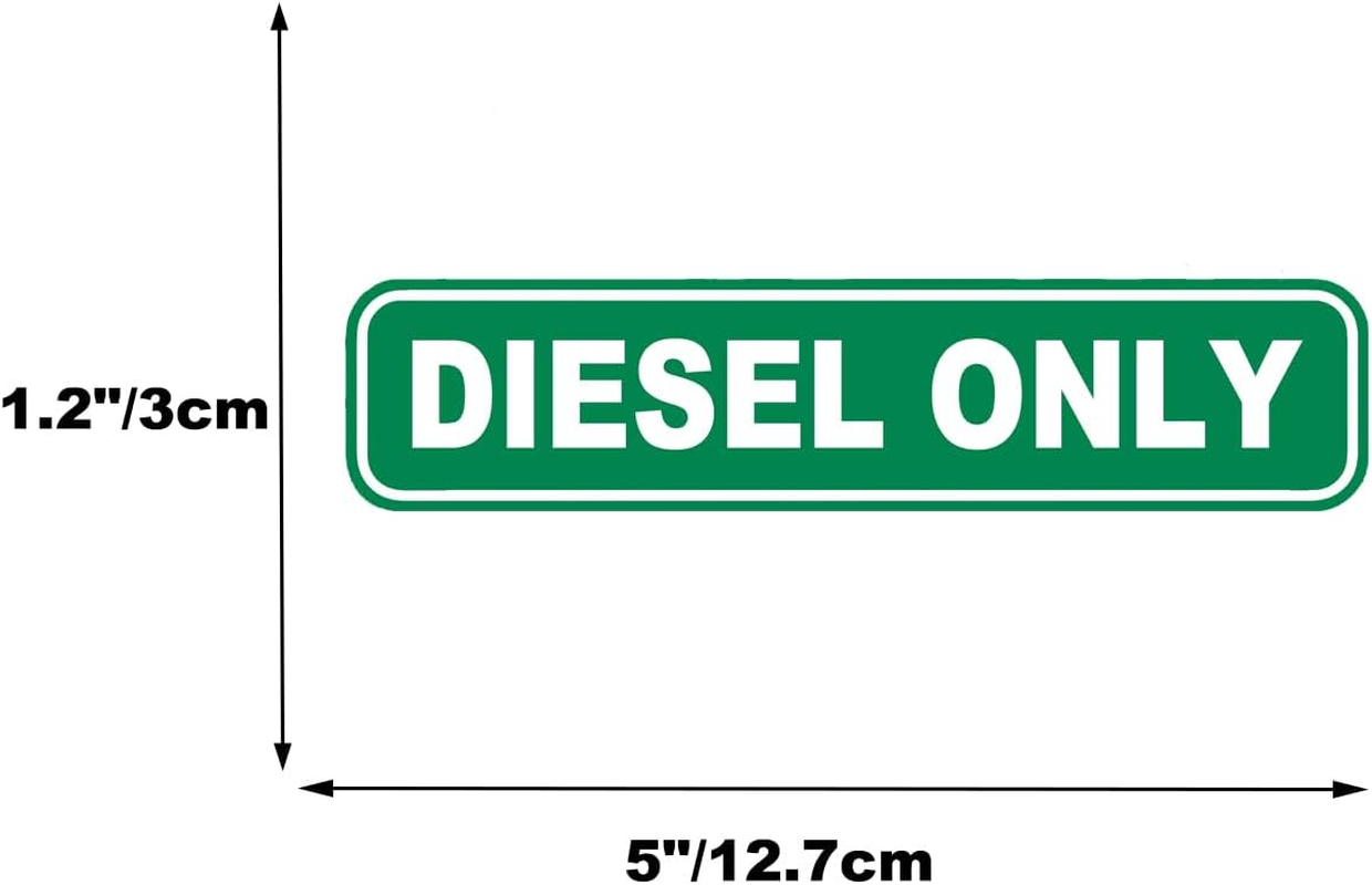 Diesel Only Sign Sticker Safety Label Vinyl Decal Oil Gas Fuel Tank Suitable for Cars, Trucks, Tractors 5Inch 6Pcs (Green)