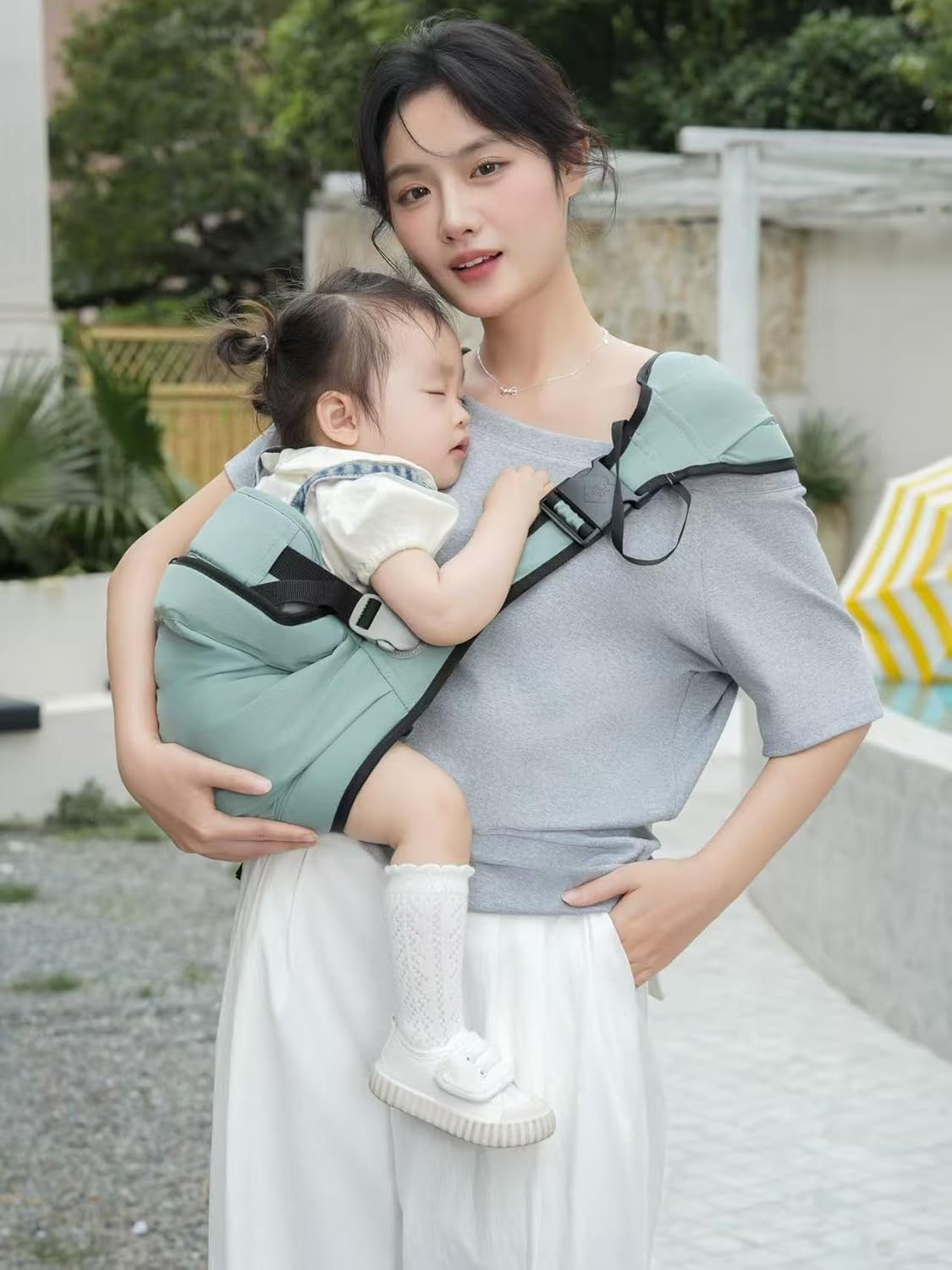 Baby Carrier Toddler Sling Ergonomic, Front Carry for Newborns & Older Babies 8-32 Lbs Infants Adjustable Size Breathable for Going Out Shopping & Travel Lightweight Portable New image number 3