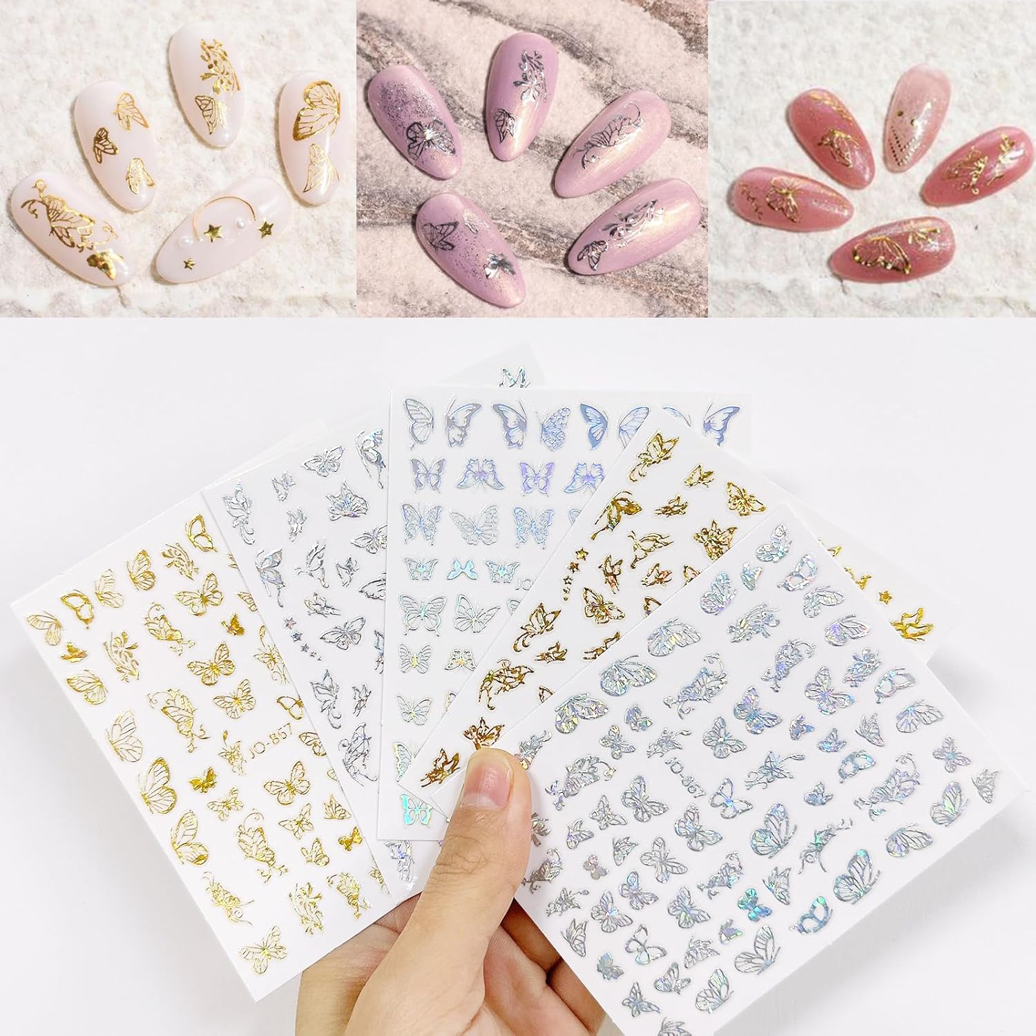 5 Sheets Animal Nail Art Stickers,Cute DIY Nail Art Decoration Set,Purr-Fectly Adorable Stickers Decals,False Nail Manicure Decals,Kawaii Phone Case/Water Cup Stickers for Women