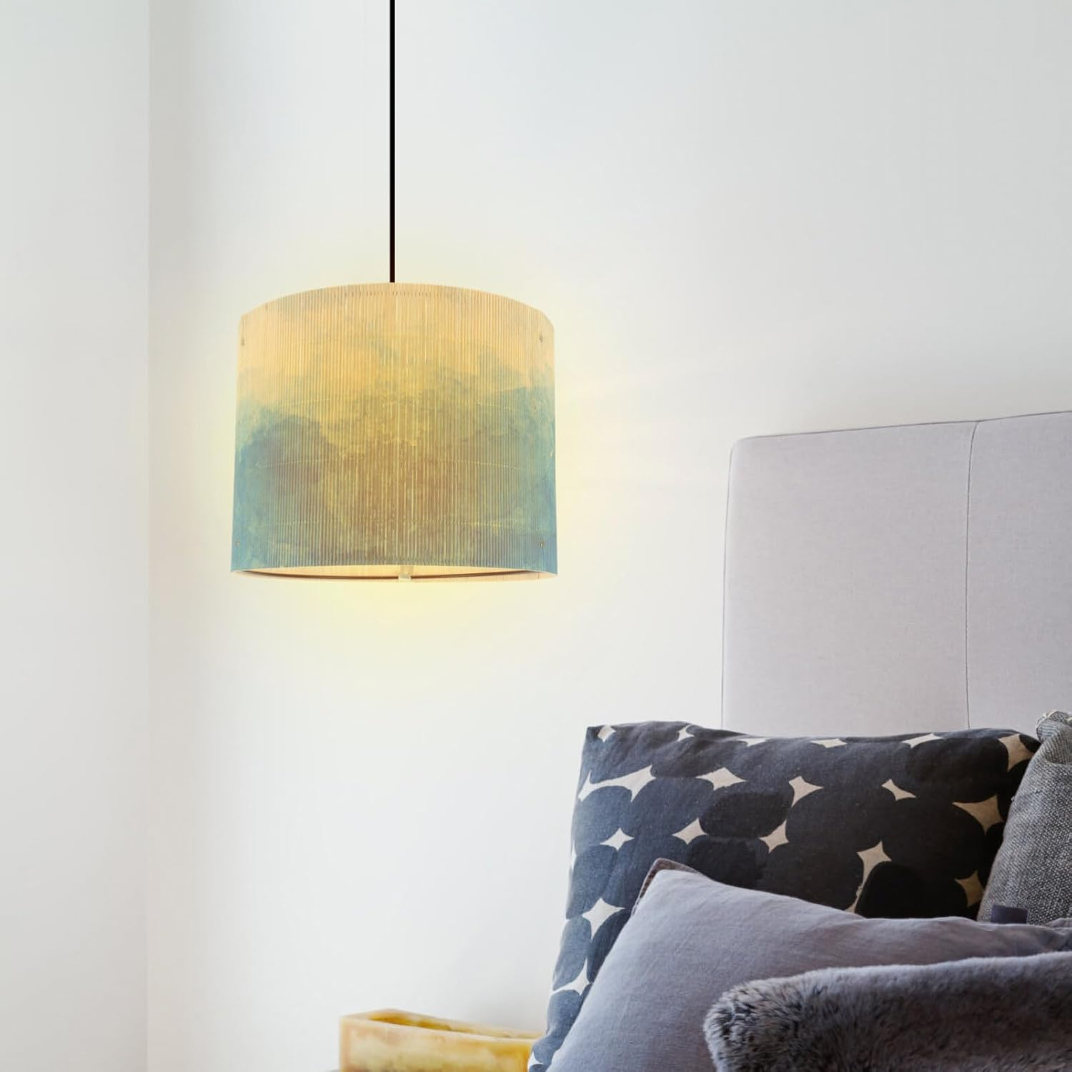 HOLIDYOYO Versatile Bamboo Table Lamp Shade Abstract Print Pattern Enhance Your Home Decor