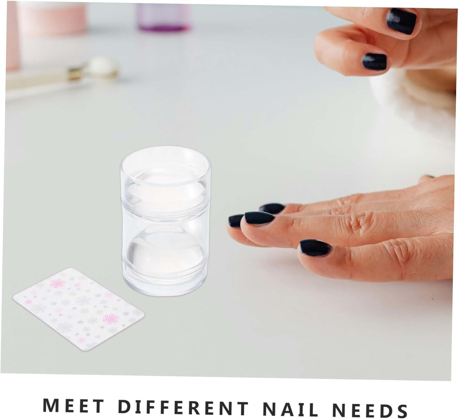 FRCOLOR Silicone French Nail Art Stamper Set Manicure Template Tools Body Jelly Stamping for Nail Art - Rose Gold image number 6