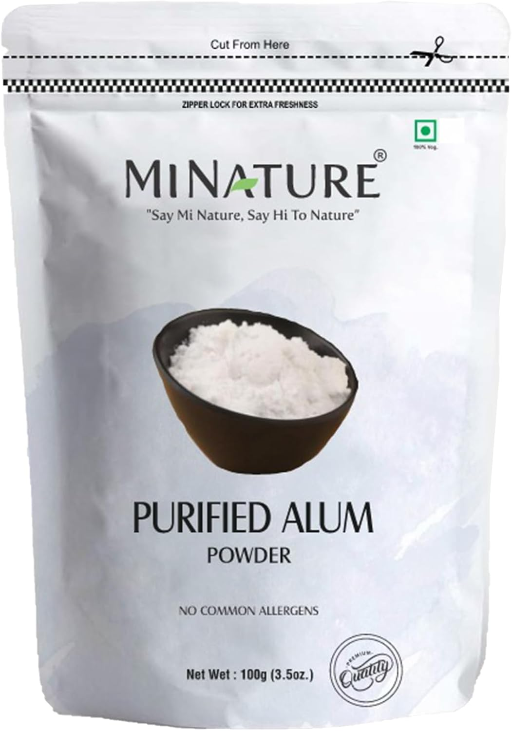 Purified Alum Powder (Phitkari) by Mi Nature | 100G(3.5 Oz)| 100% Only Alum Powder | Nothing Added image number 5