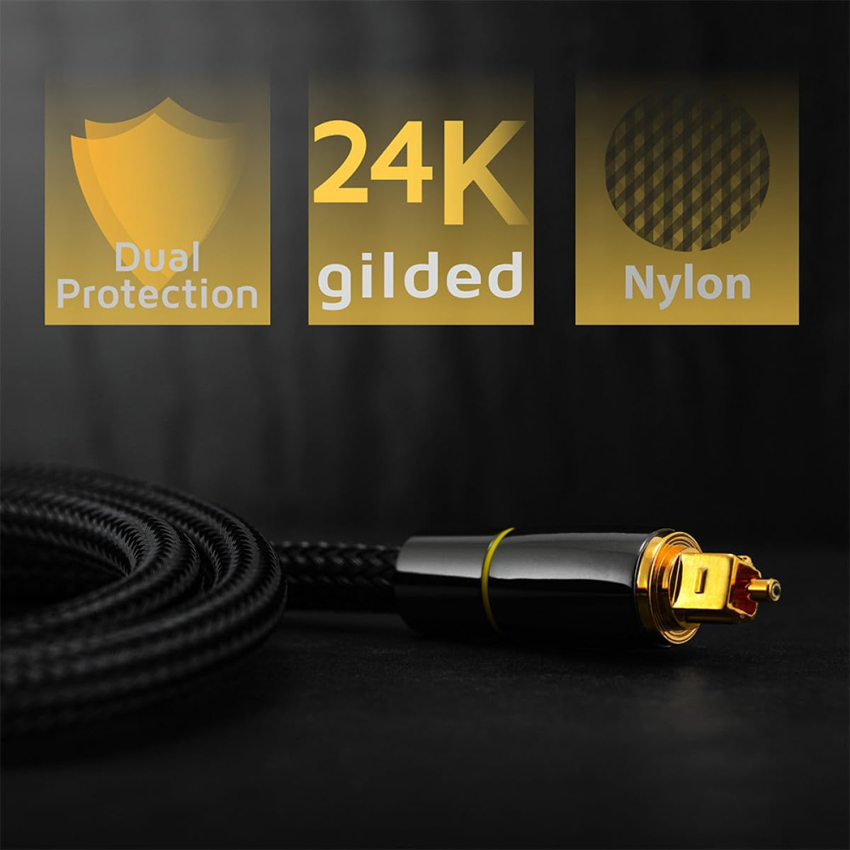HOLIDYOYO Digital Optical Audio Cable Male to Male Cord for Tv Home Theater with Pure Plug High-Density Shielding and Distortion Reduction image number 5